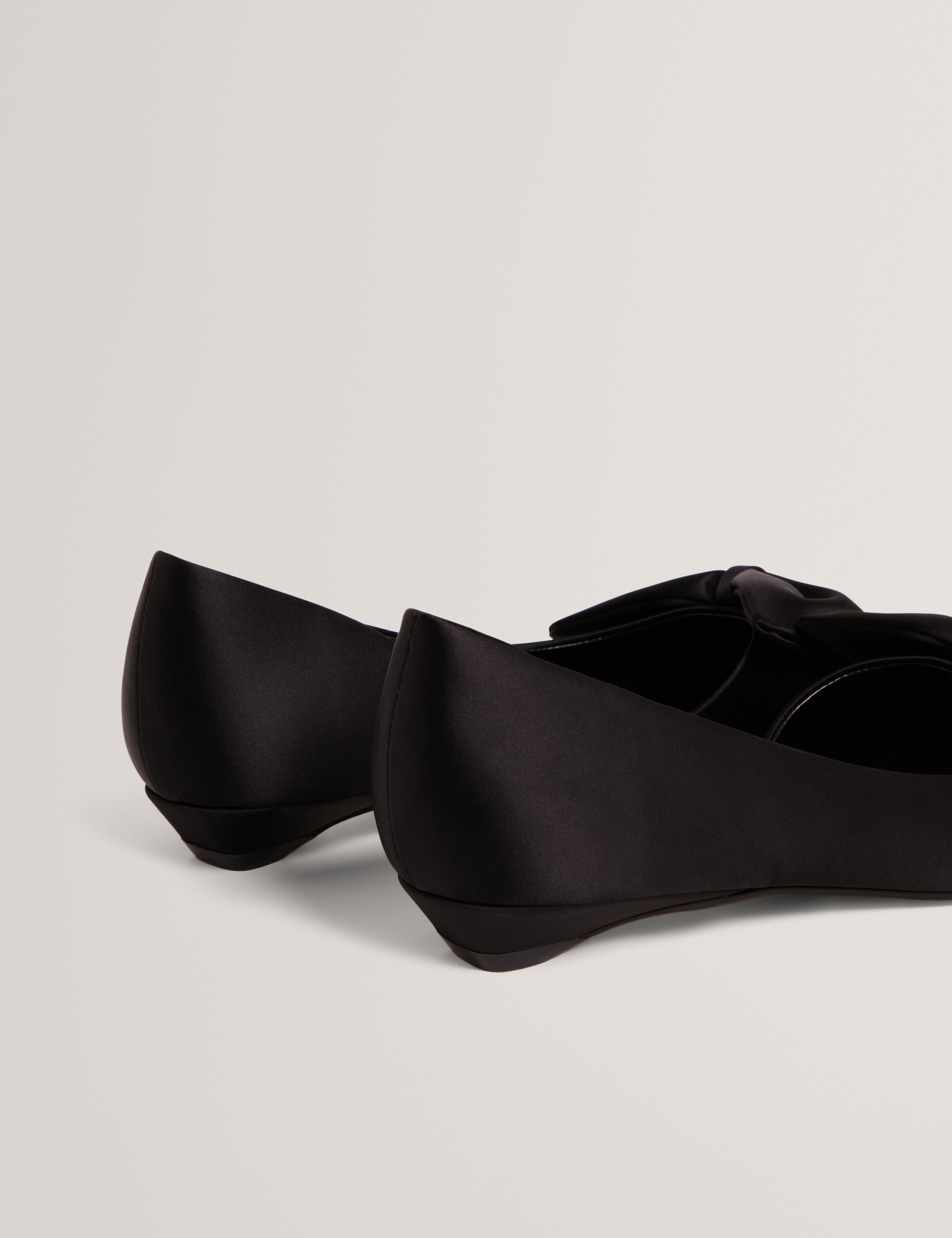 Soufiya Satin Bow Detail Flat Black