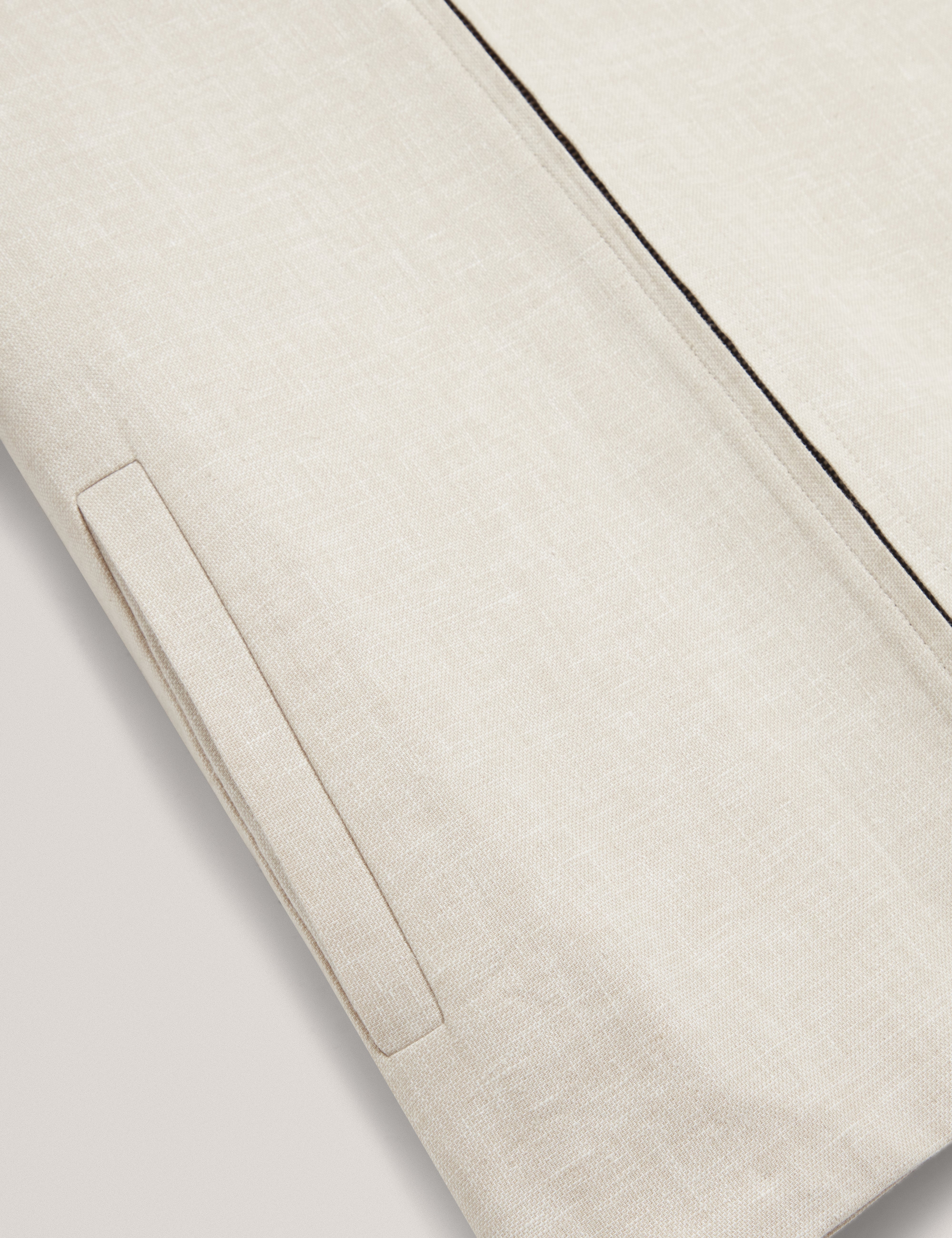 جاكيت Ashleyj Slim Fit من مزيج الكتان باللون الحجري