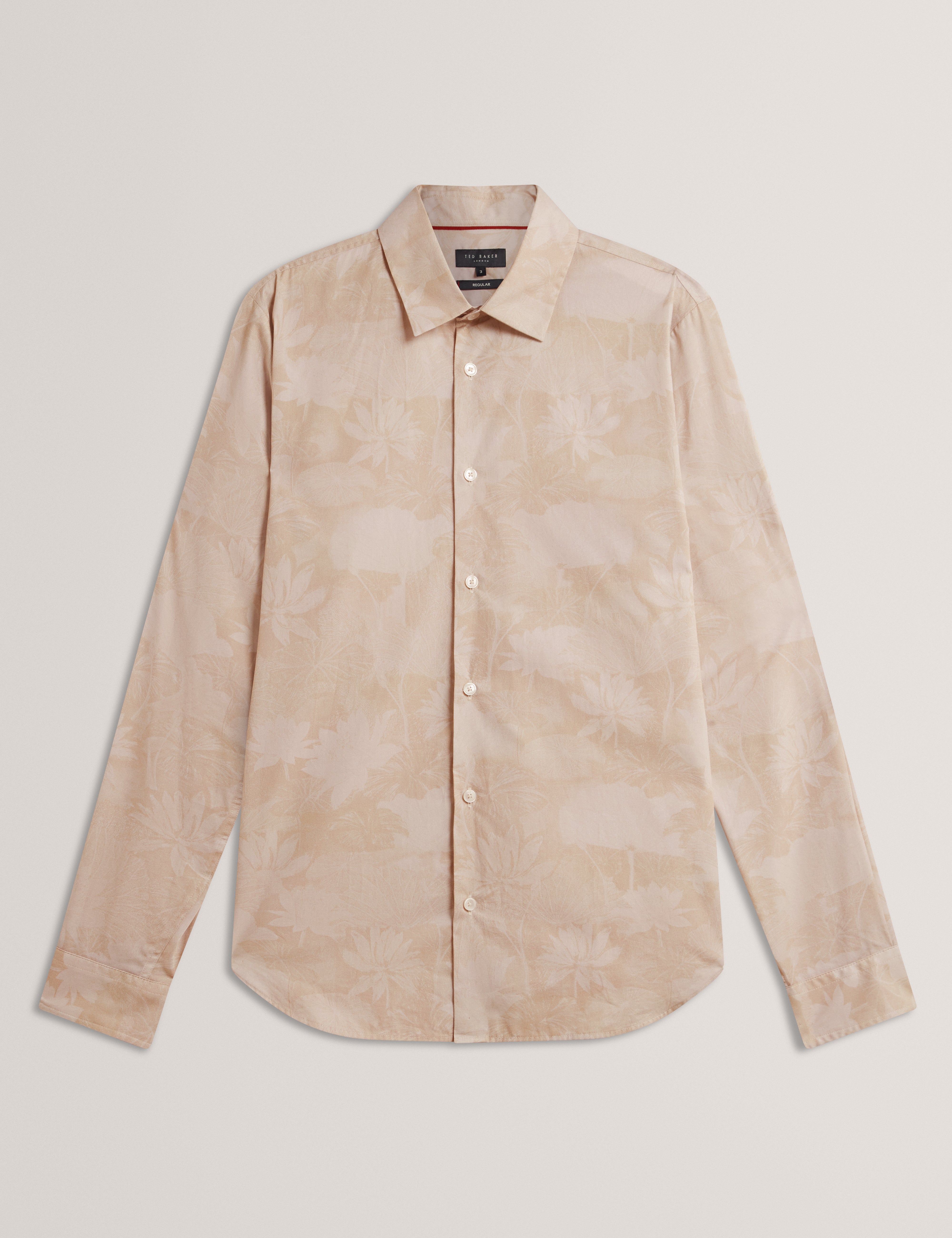 Ocania Long Sleeve Tonal Floral Print Ecru
