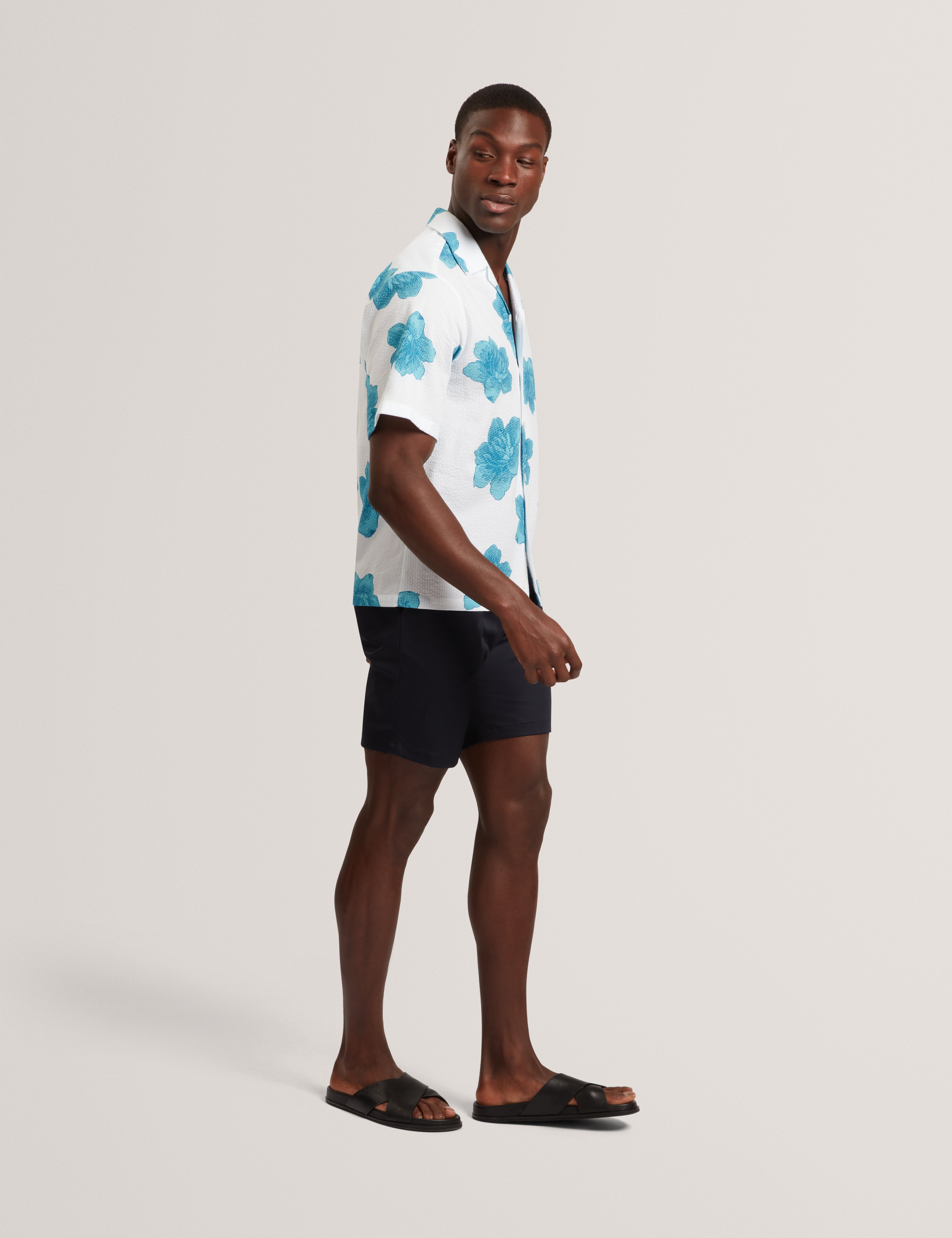 Atalai Short Sleeve Seersucker Floral White