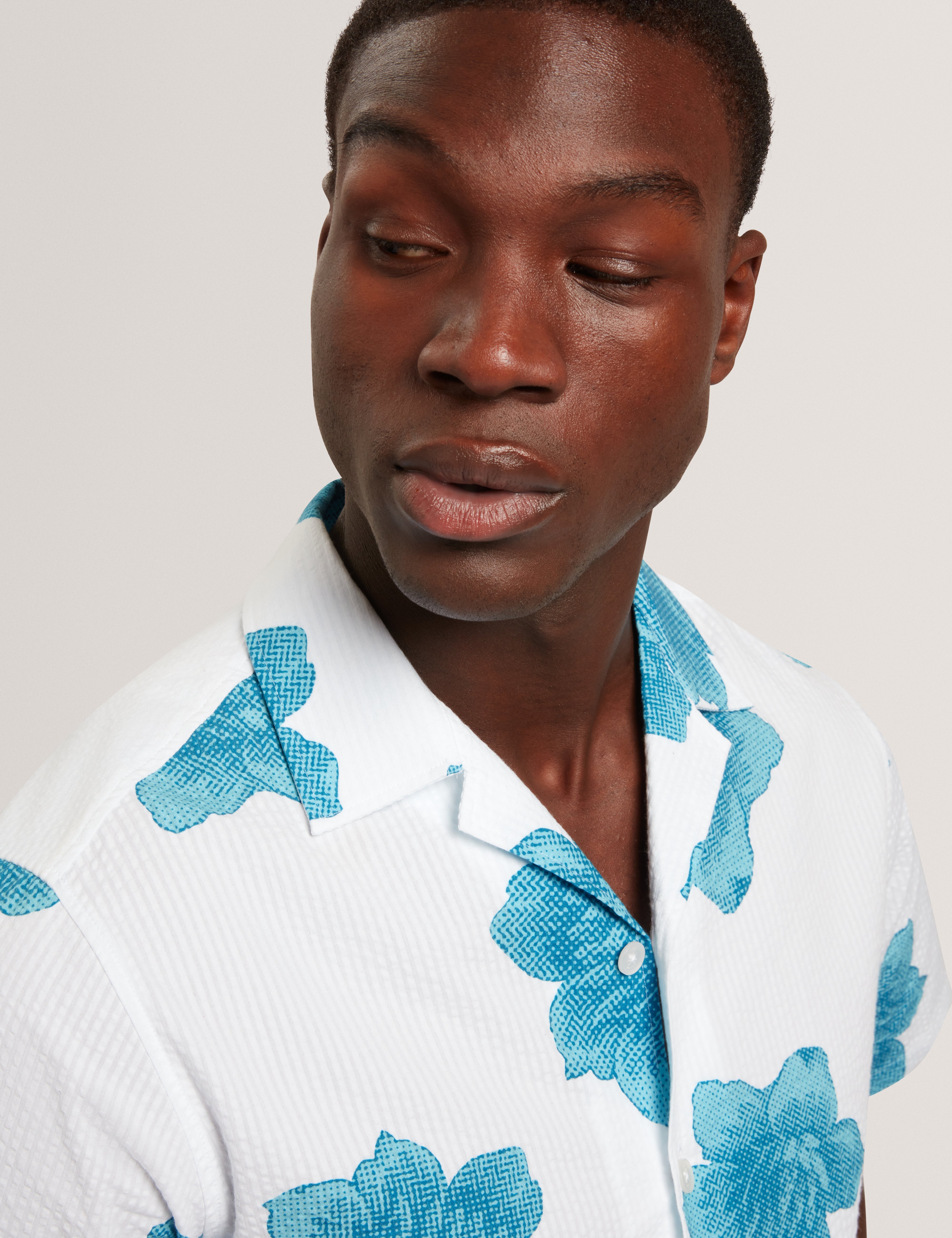 Atalai Short Sleeve Seersucker Floral White