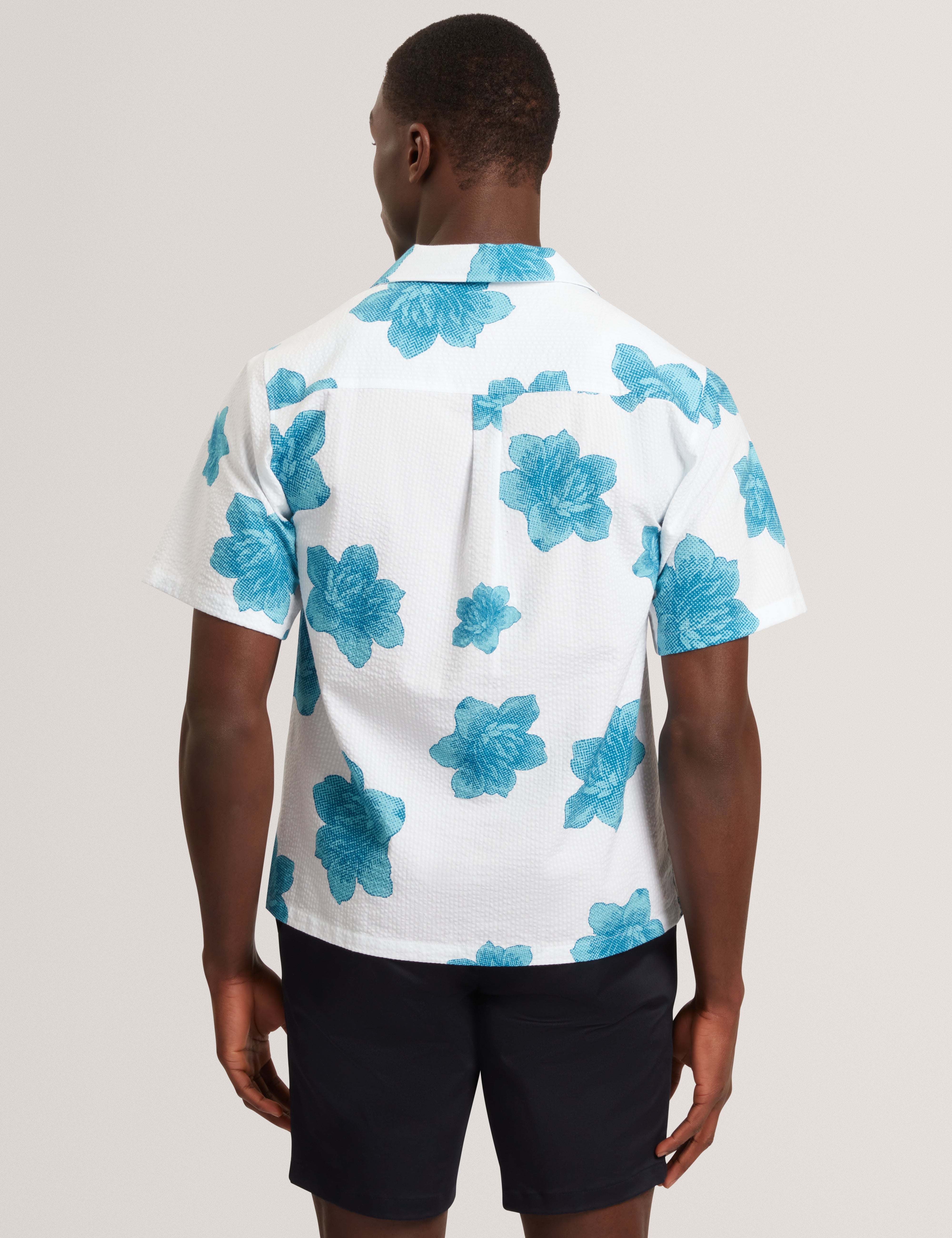 Atalai Short Sleeve Seersucker Floral White