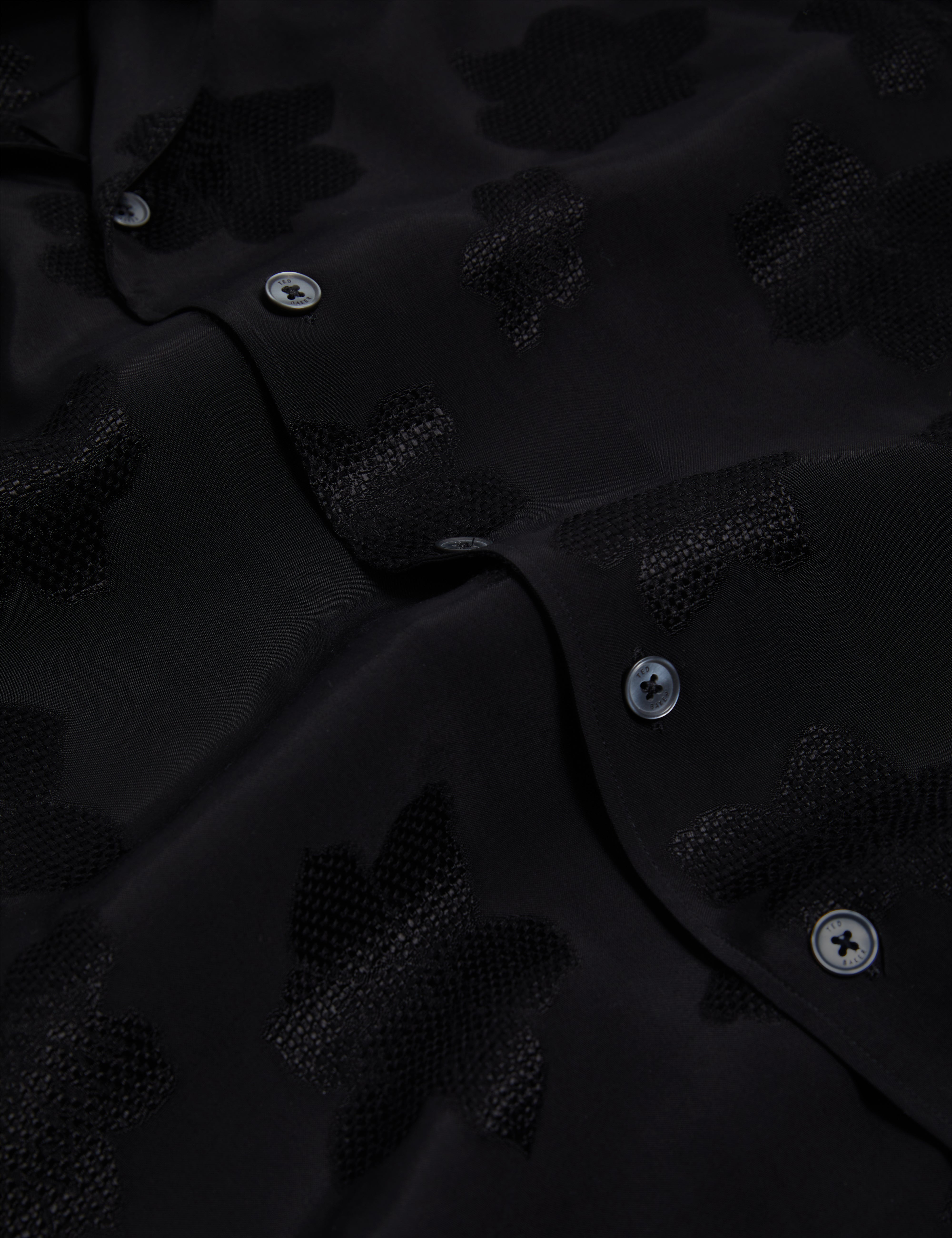 Thovan Short Sleeve Relaxed Mesh Cut Out Top Black