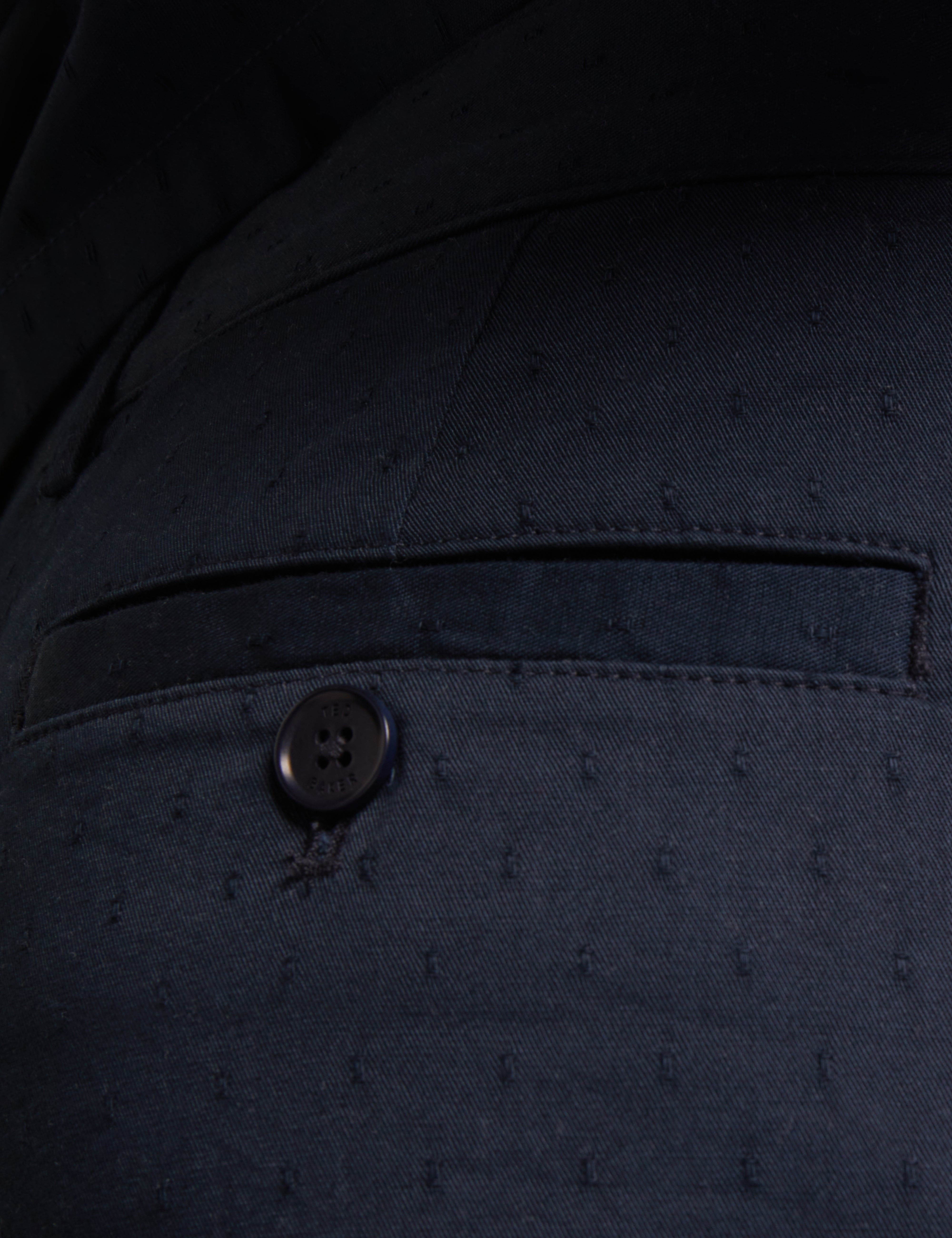 Illario Slim Textured Chino Short Navy