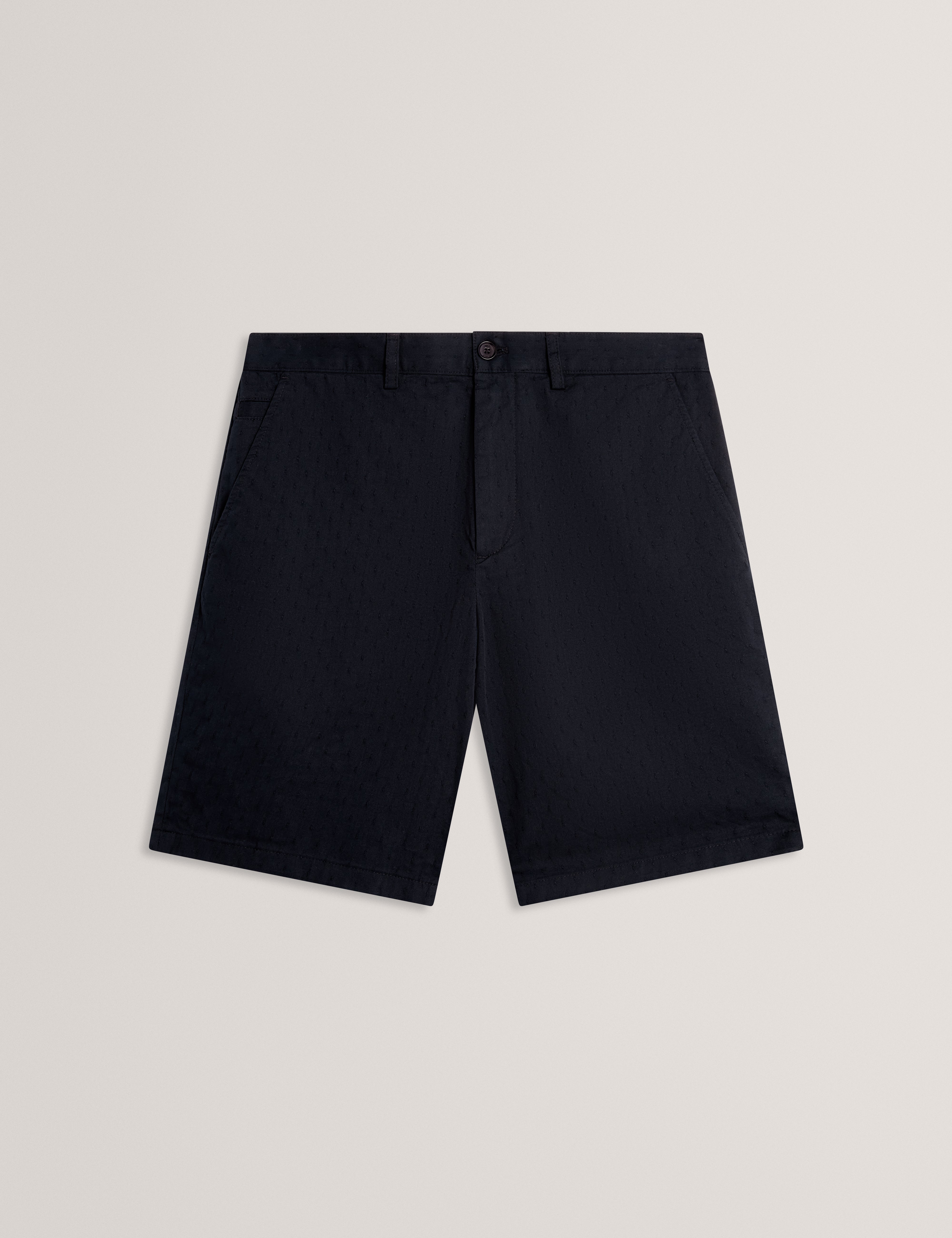 Illario Slim Textured Chino Short Navy