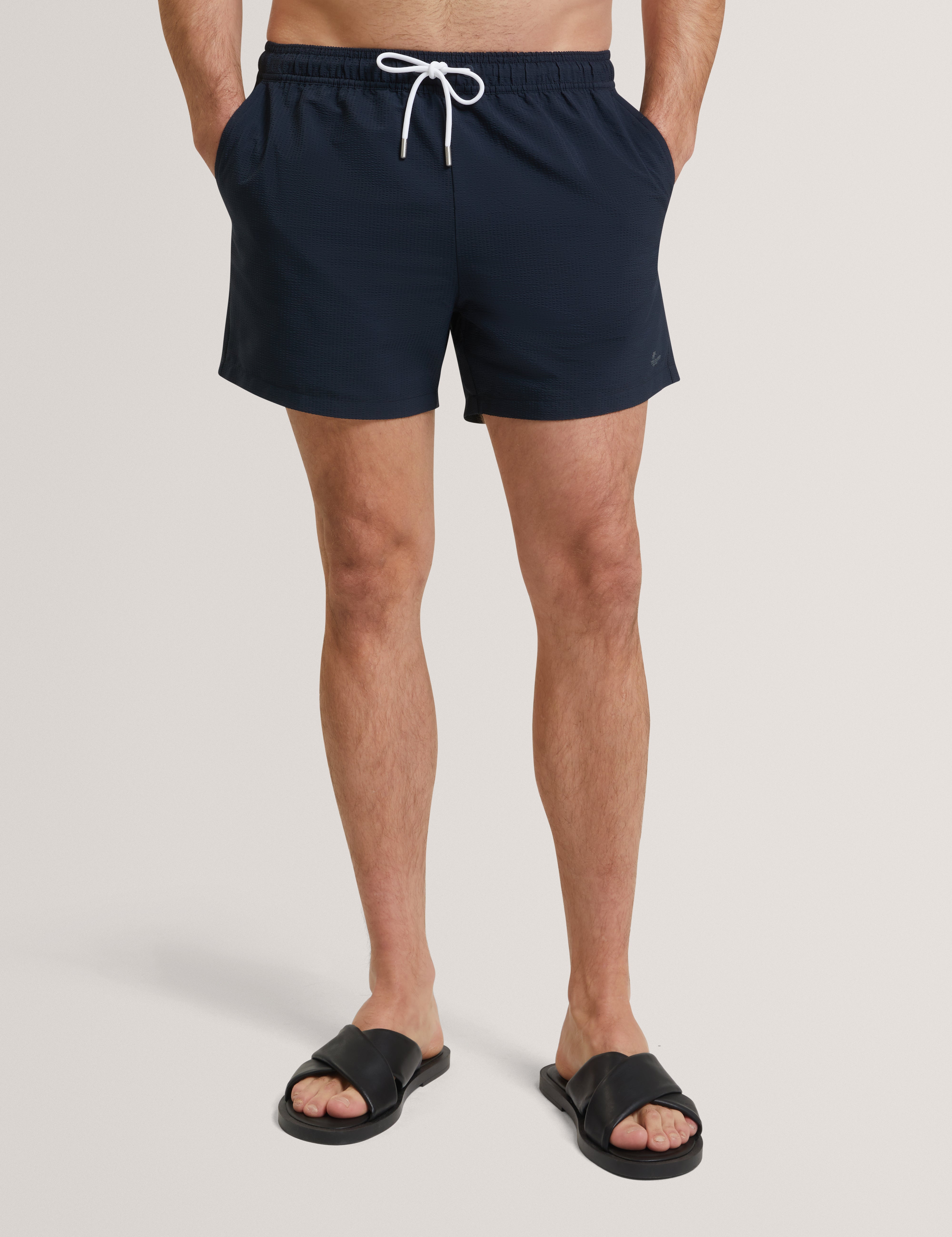 Heffner Seersucker Swim Short Navy