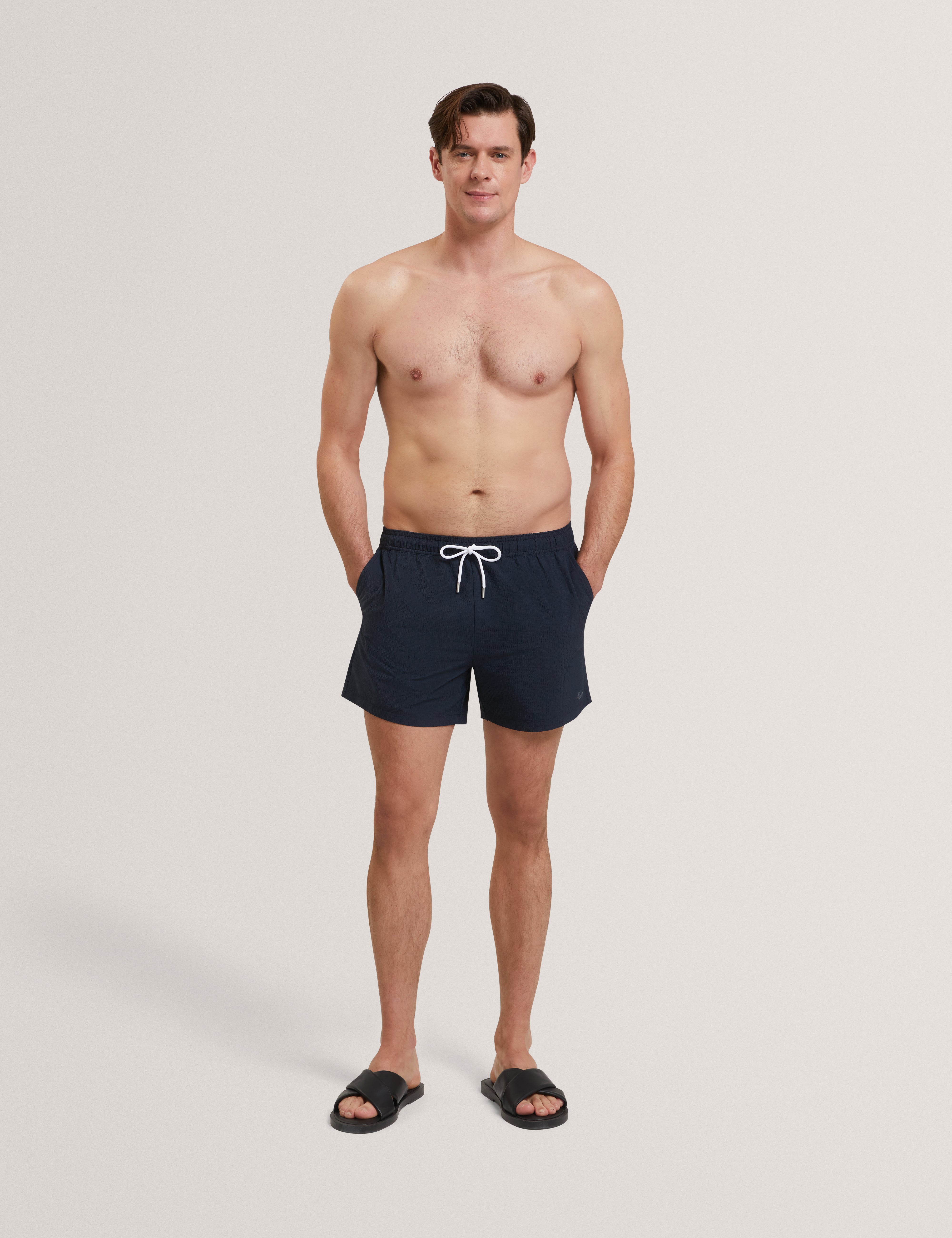 Heffner Seersucker Swim Short Navy