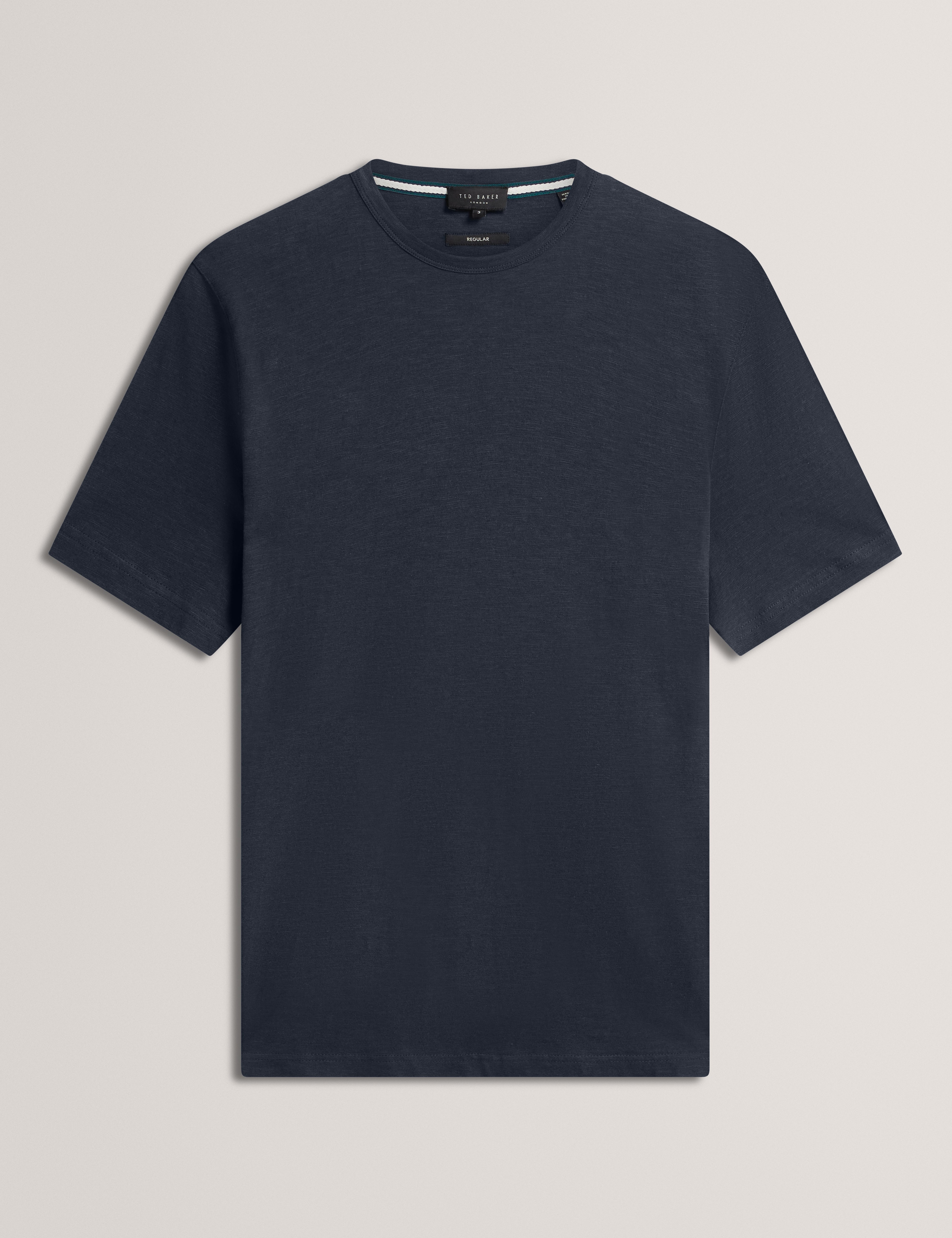 Bartol Short Sleeve Regular Linen Cotton T-Shirt Navy