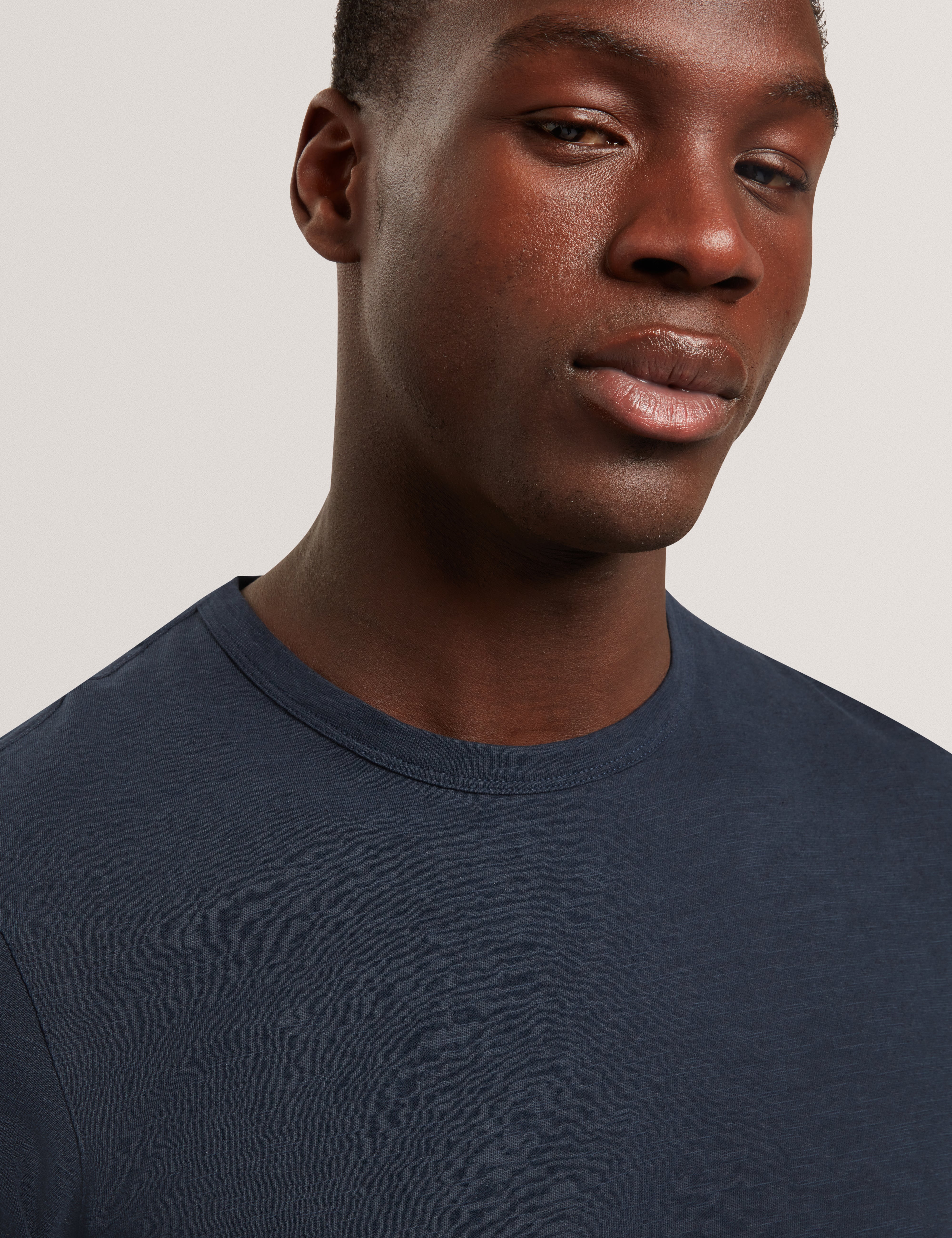 Bartol Short Sleeve Regular Linen Cotton T-Shirt Navy