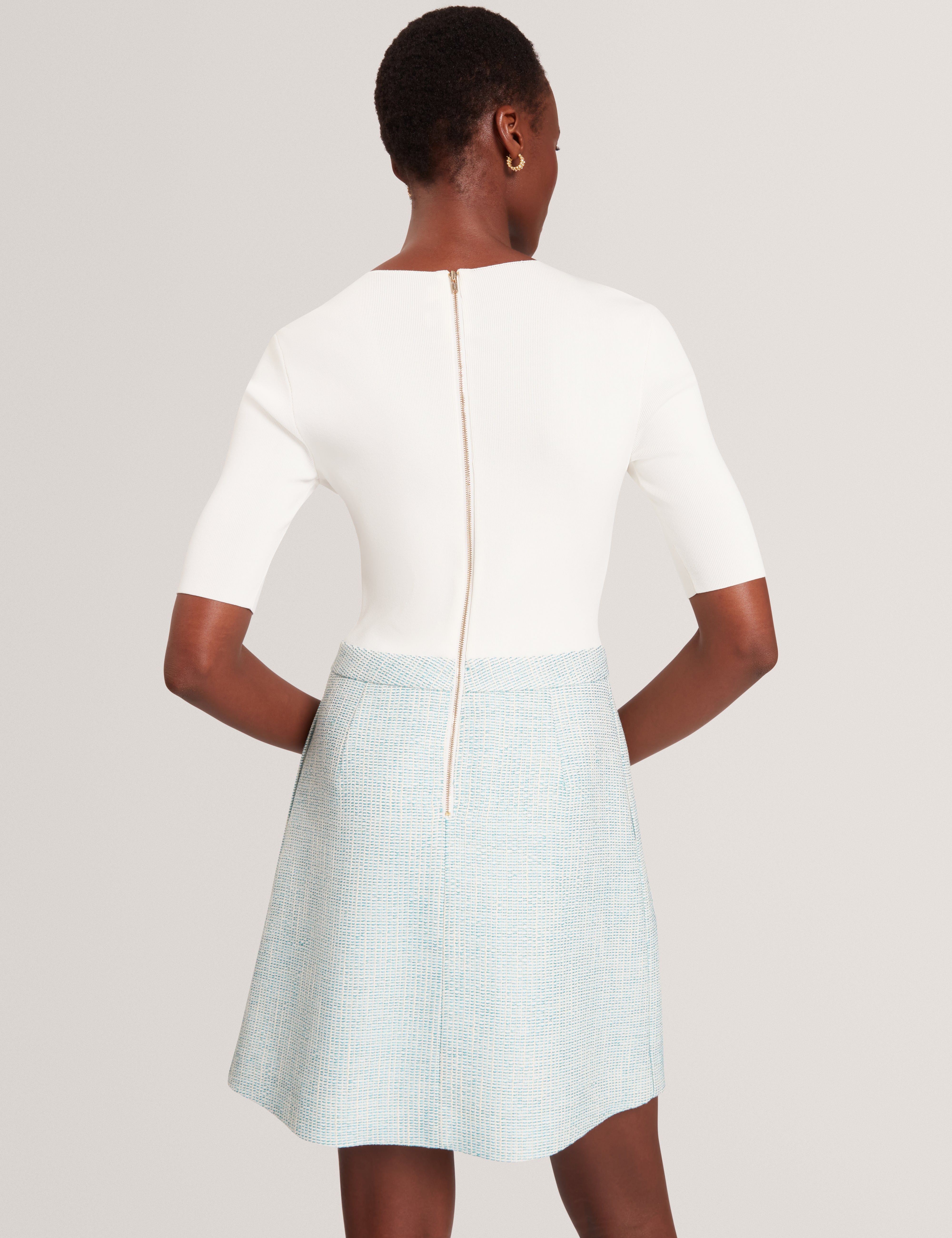 فستان قصير قابل للتعديل من بريفيام بأكمام قصيرة - أخضر متوسط