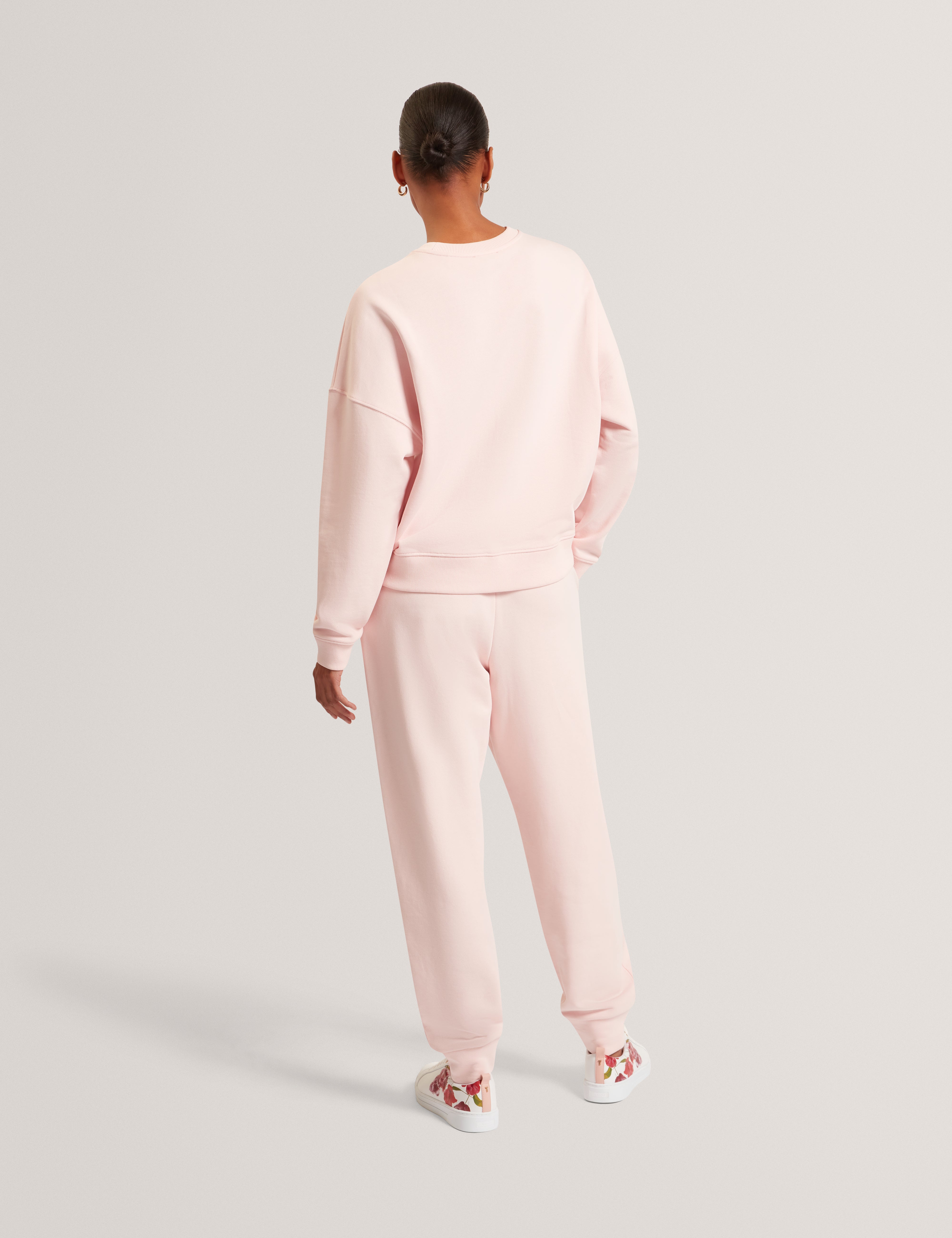 Tanlie Branded Embroidery Sweatshirt Pink