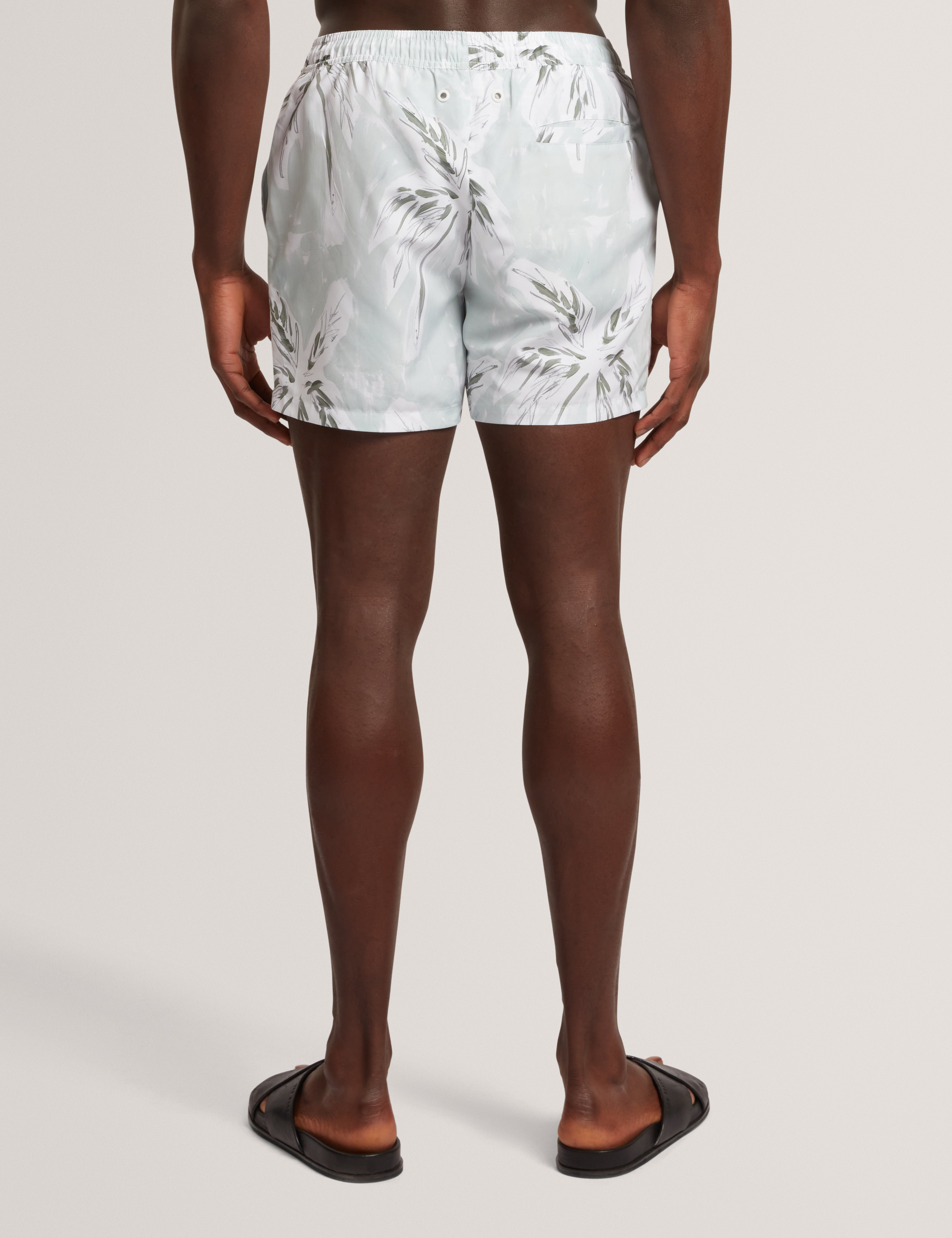 Verdes Palm Print Swim Short Lt-Green