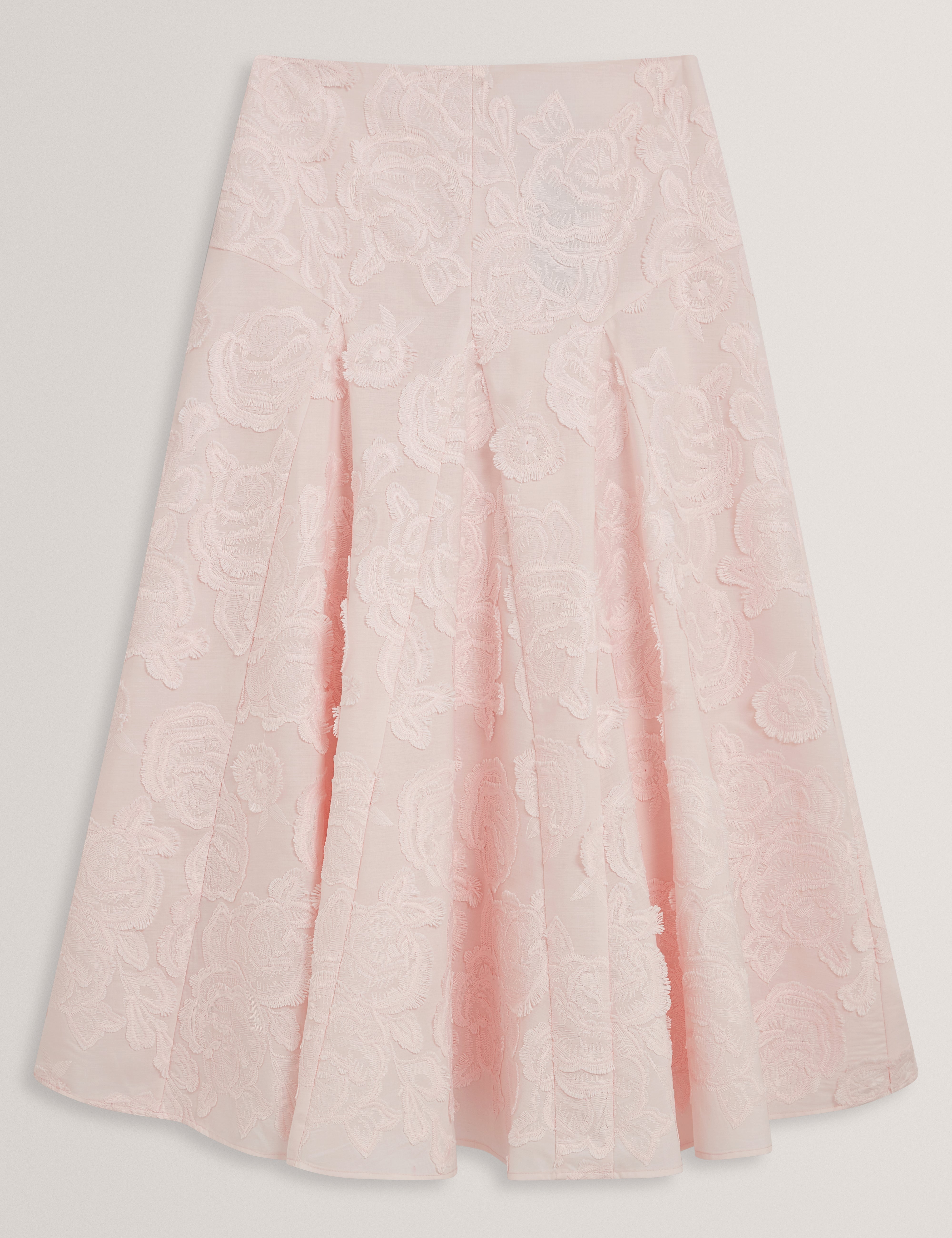 Eccrina Diagonal Seam Midi Skirt Pink