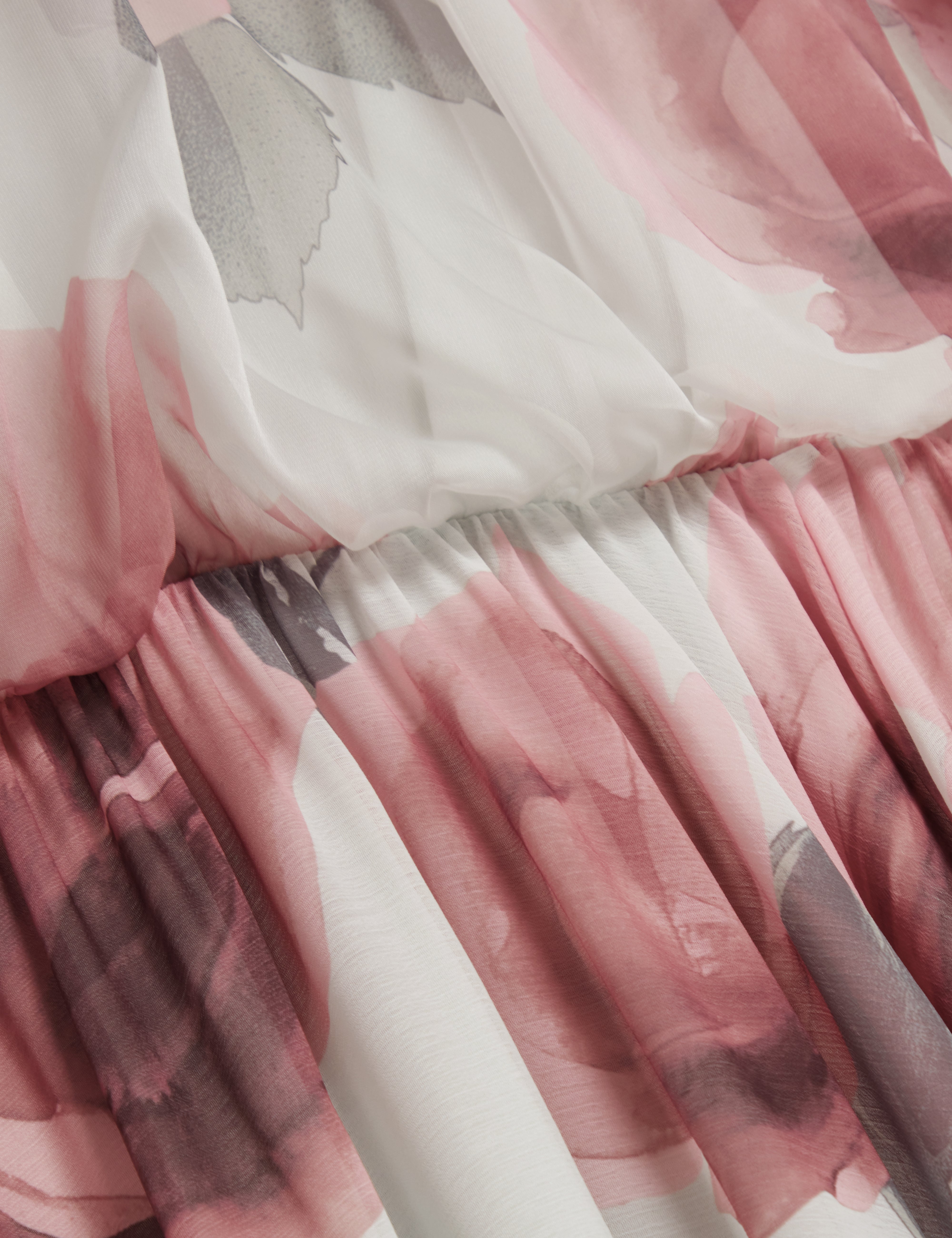 Rowie Tie Detail Long Sleeve Floral Maxi Dress Pl-Green