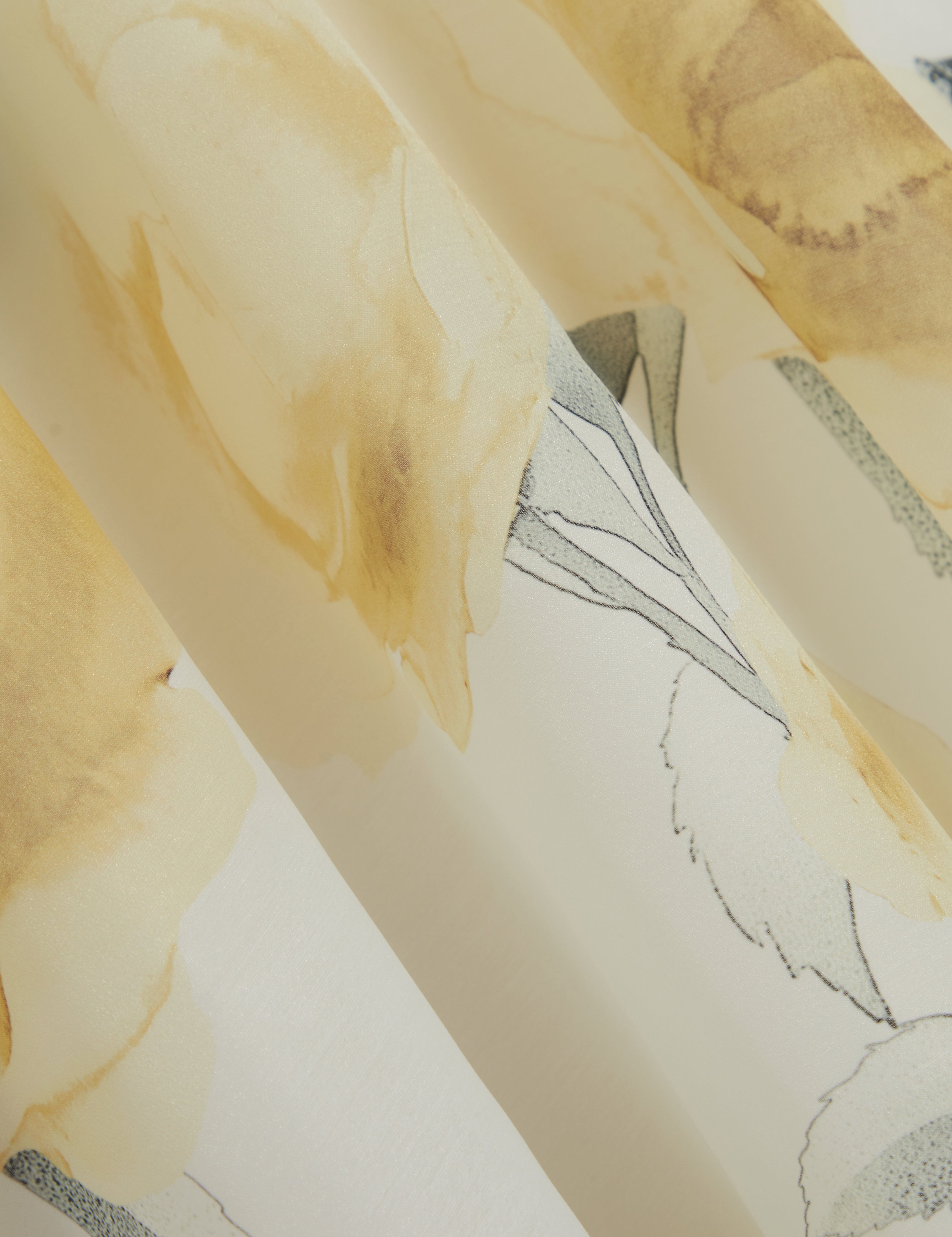 Allila Midi Dress With Organza Printed Skirt Ivory