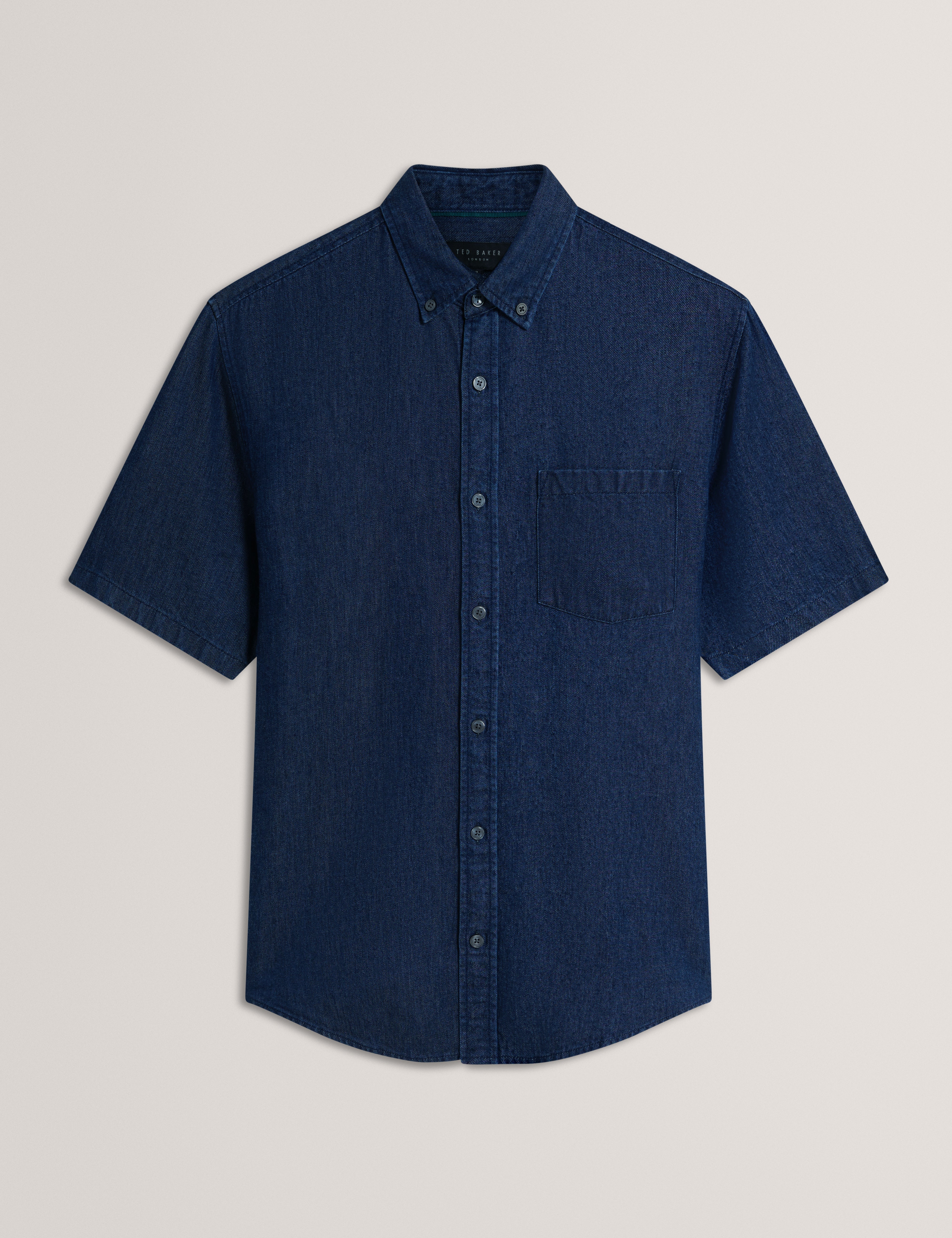 Mirek Short Sleeve Regular Tencel Chambray Shirt Navy-Blue