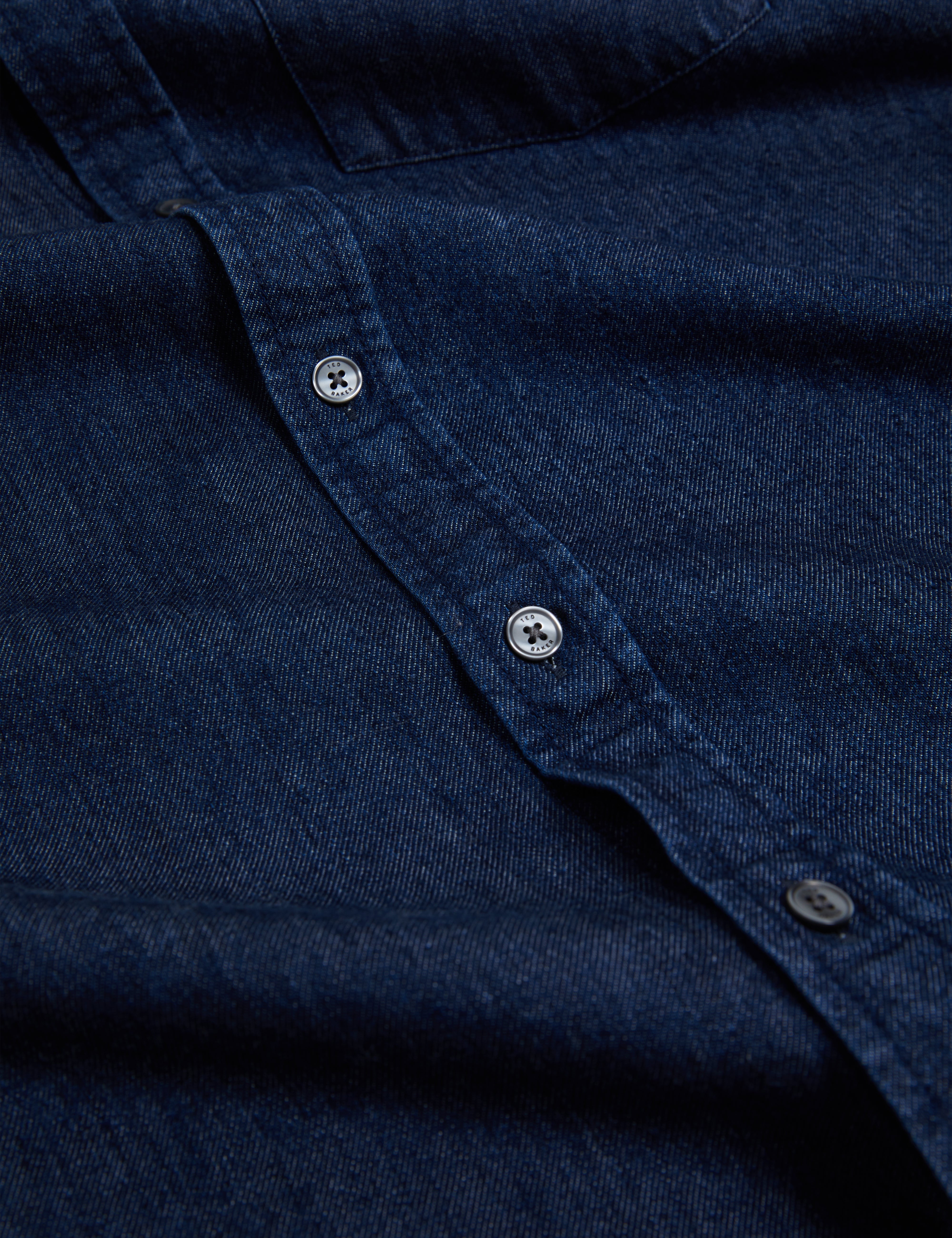 Mirek Short Sleeve Regular Tencel Chambray Shirt Navy-Blue