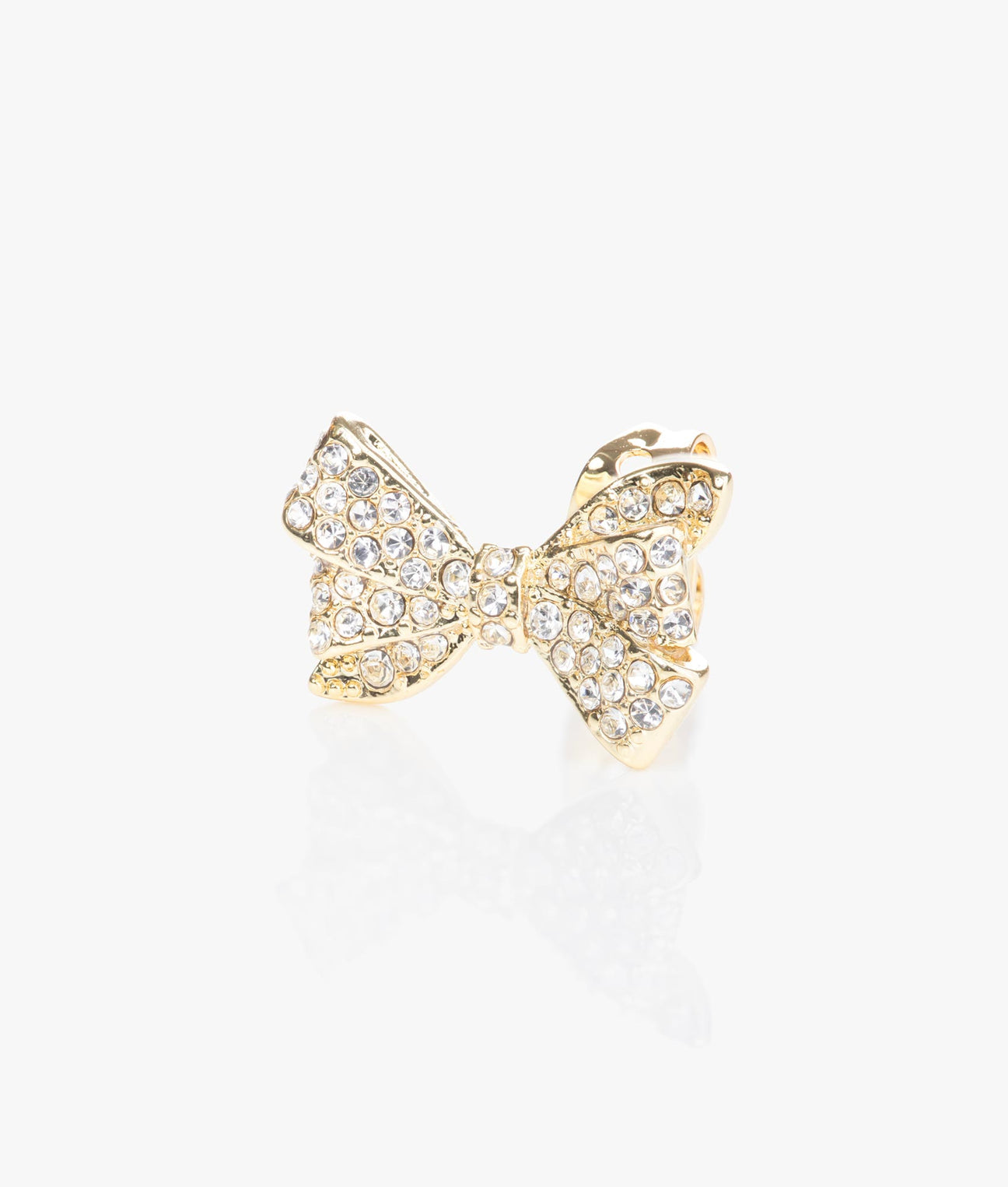 Barseta Crystal Bow Stud Earring Gold