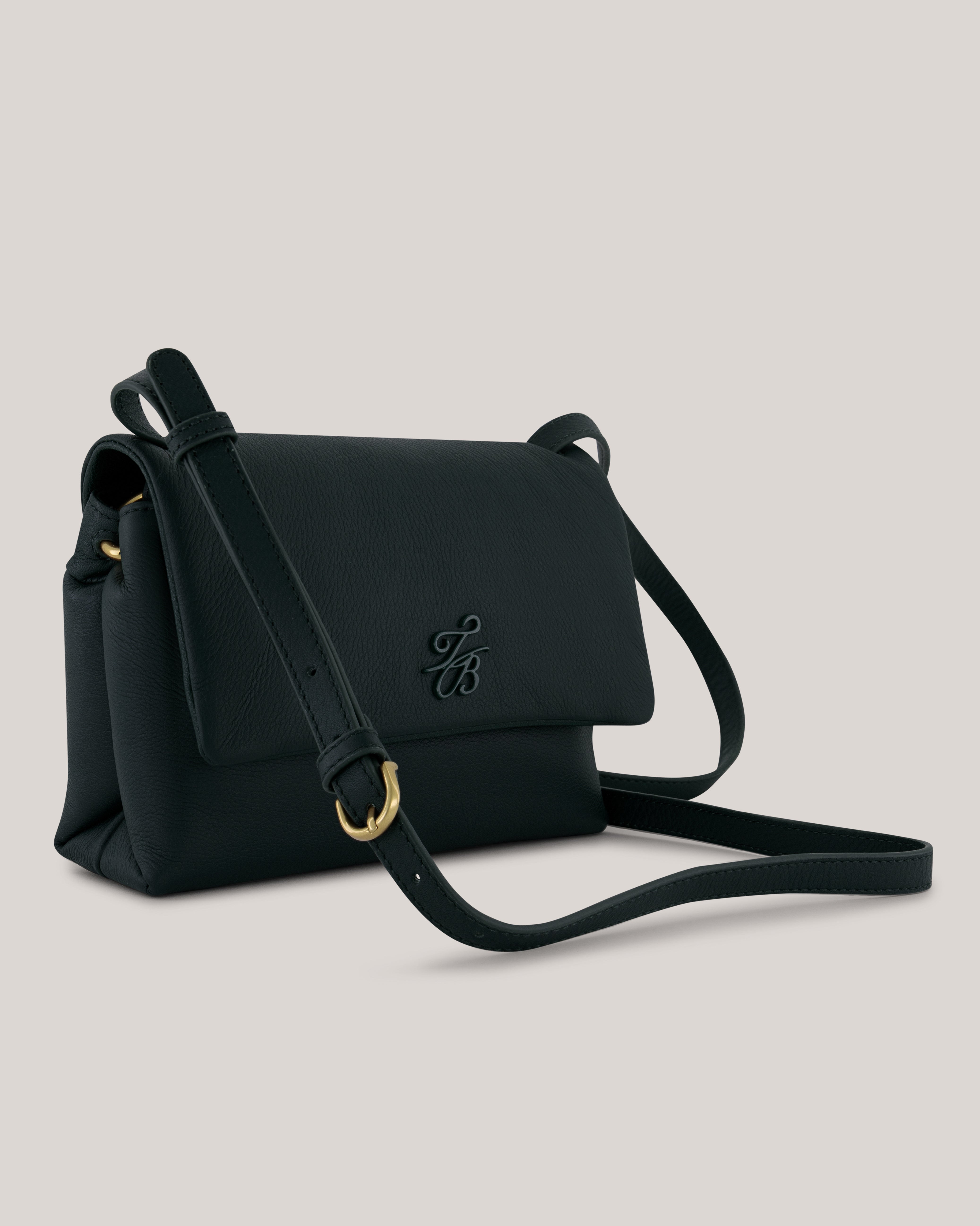Marrisa Padded Leather Crossbody Bag Mid-Green