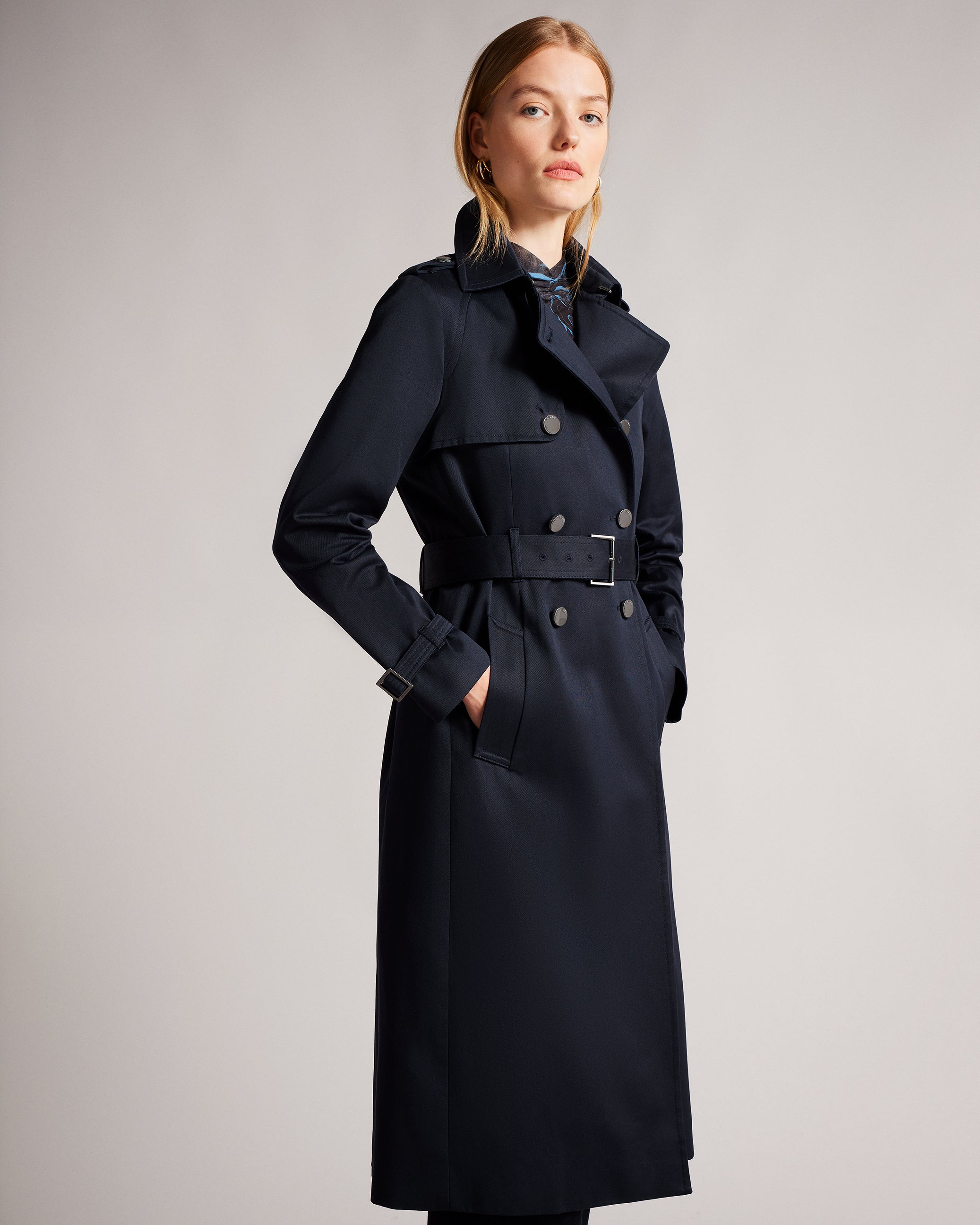 Robbii Showerproof Trench Coat Navy