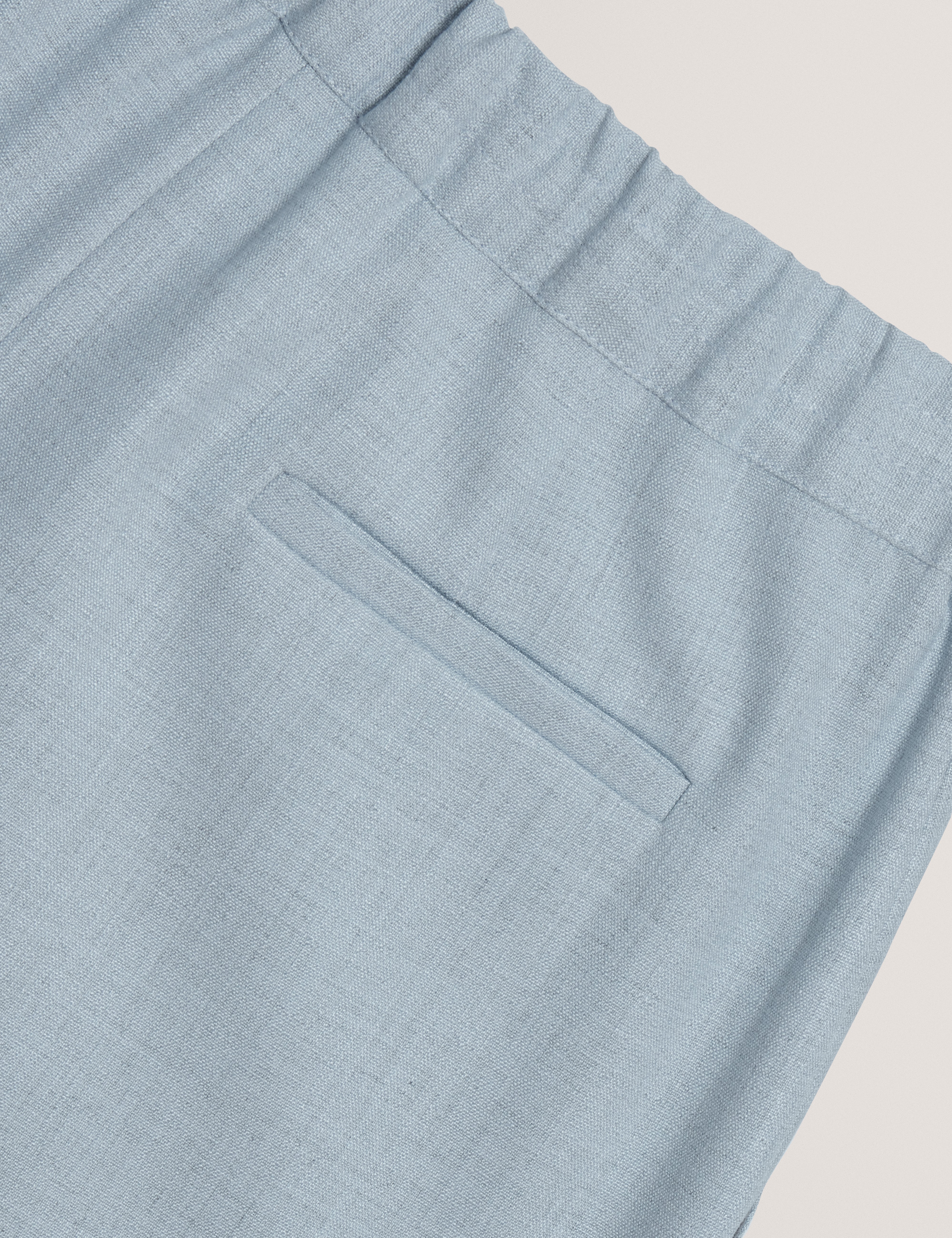 Ballia Elasticated Waist Tailored Trousers Pl-Blue
