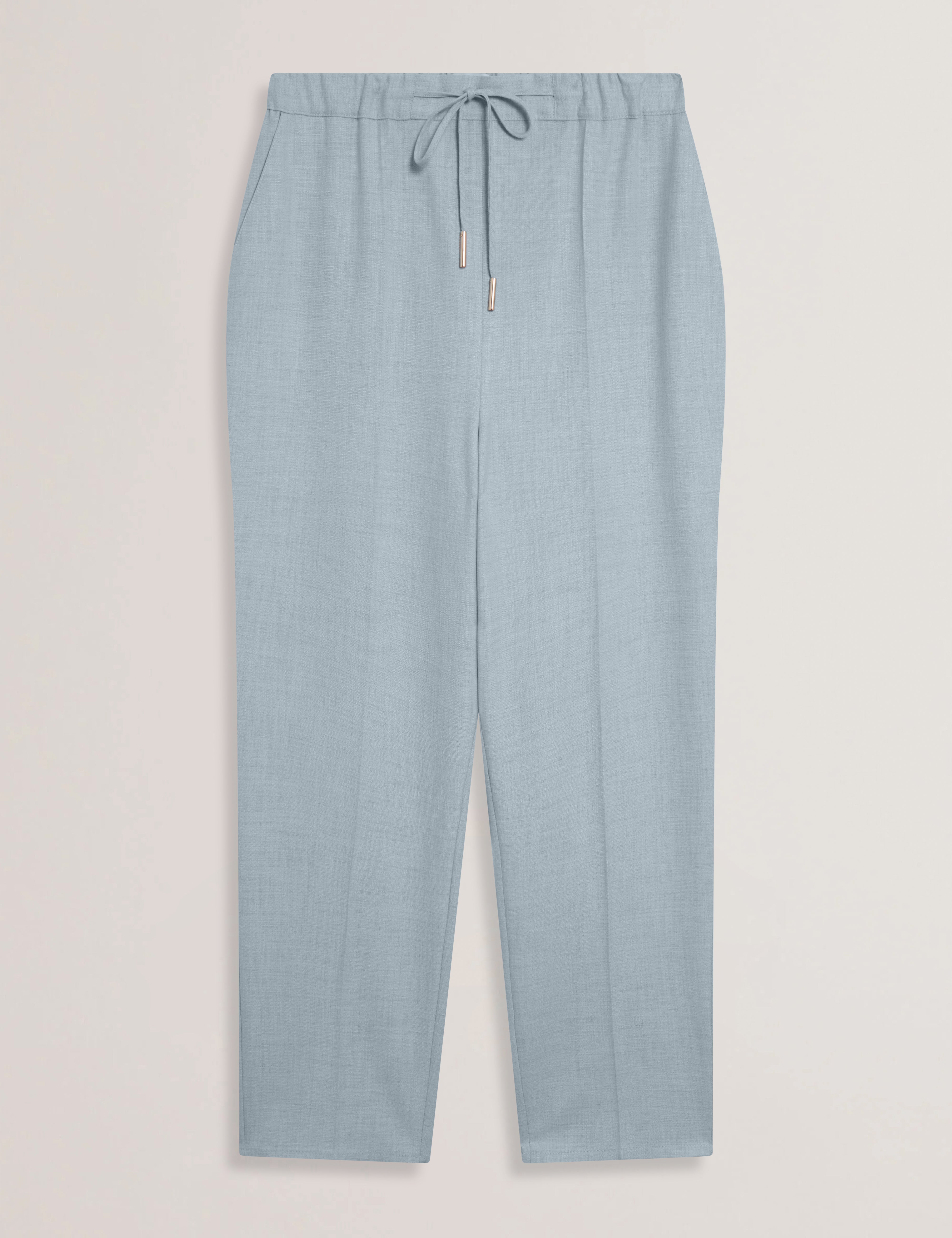 Ballia Elasticated Waist Tailored Trousers Pl-Blue