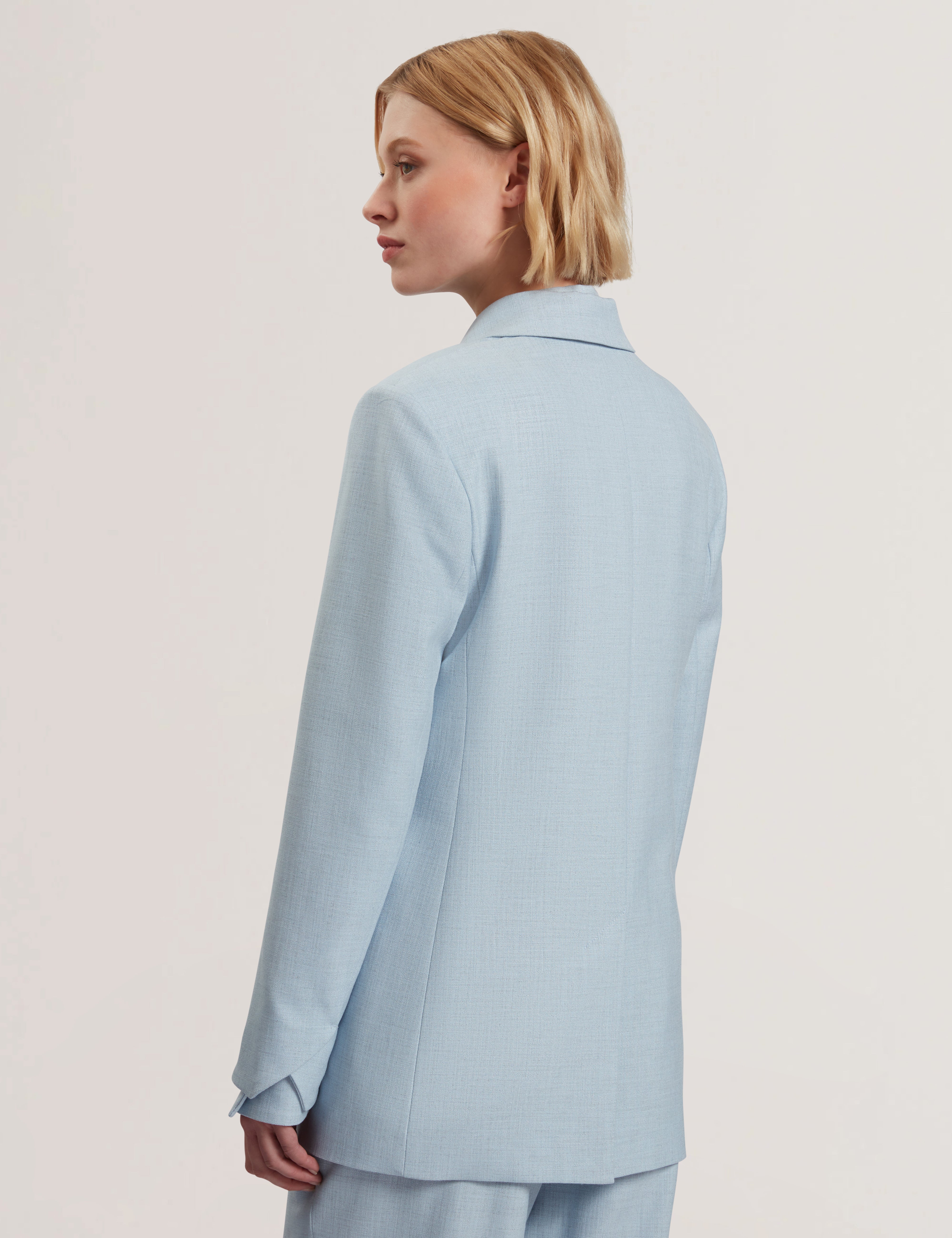 Carni Relaxed Tailored Single Breast Pl-Blue
