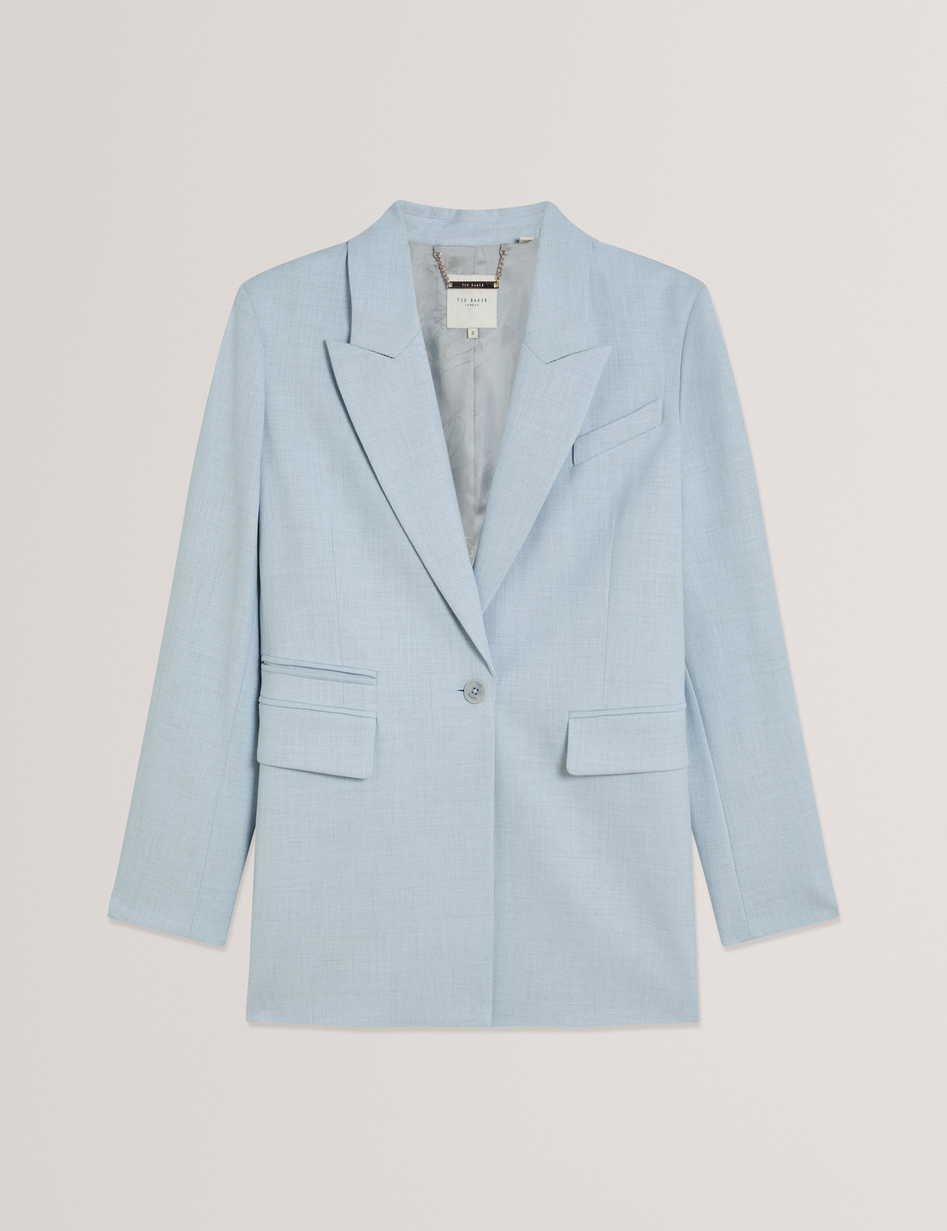 Carni Relaxed Tailored Single Breast Pl-Blue