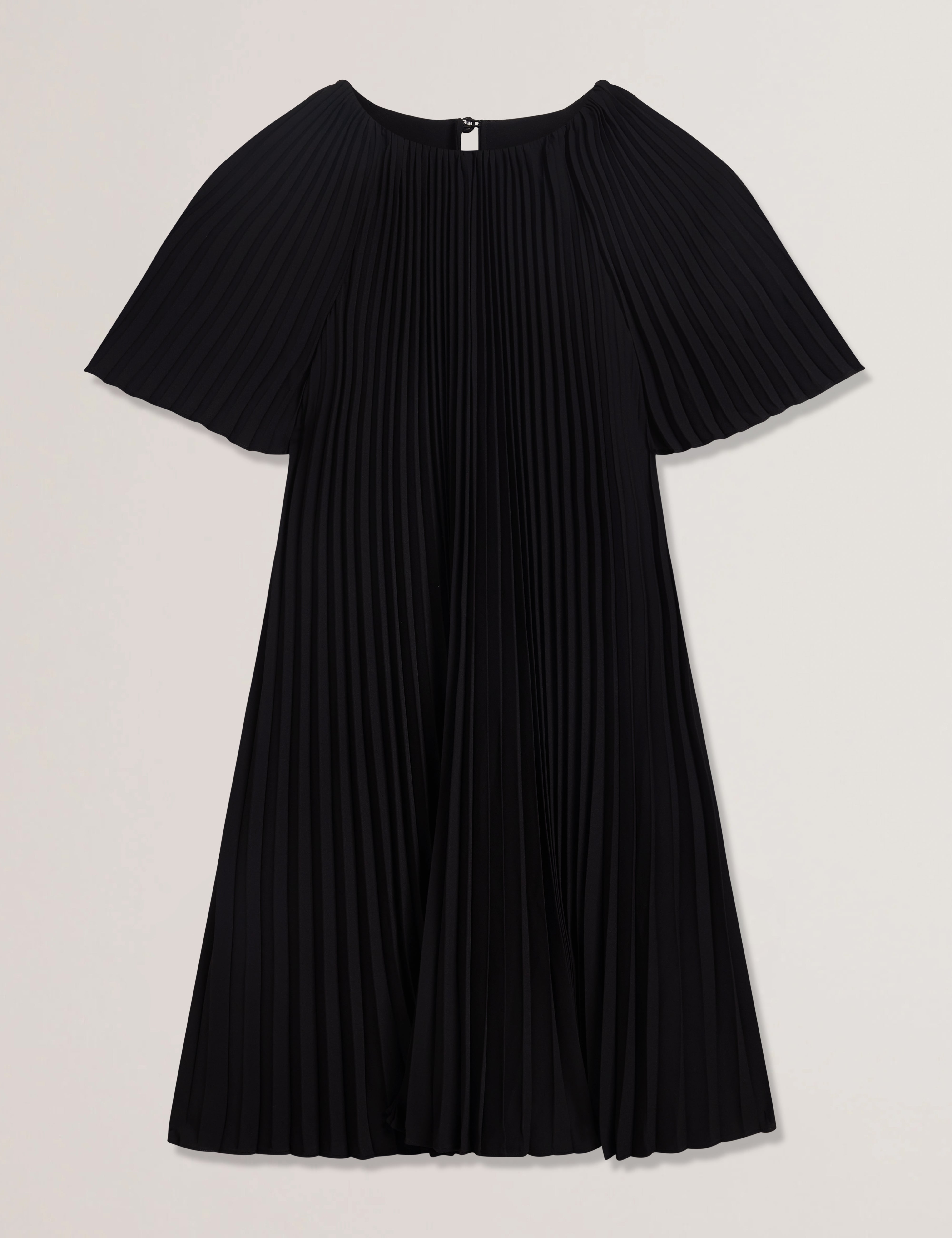 Convala Short Sleeve Pleated Mini Dress Black
