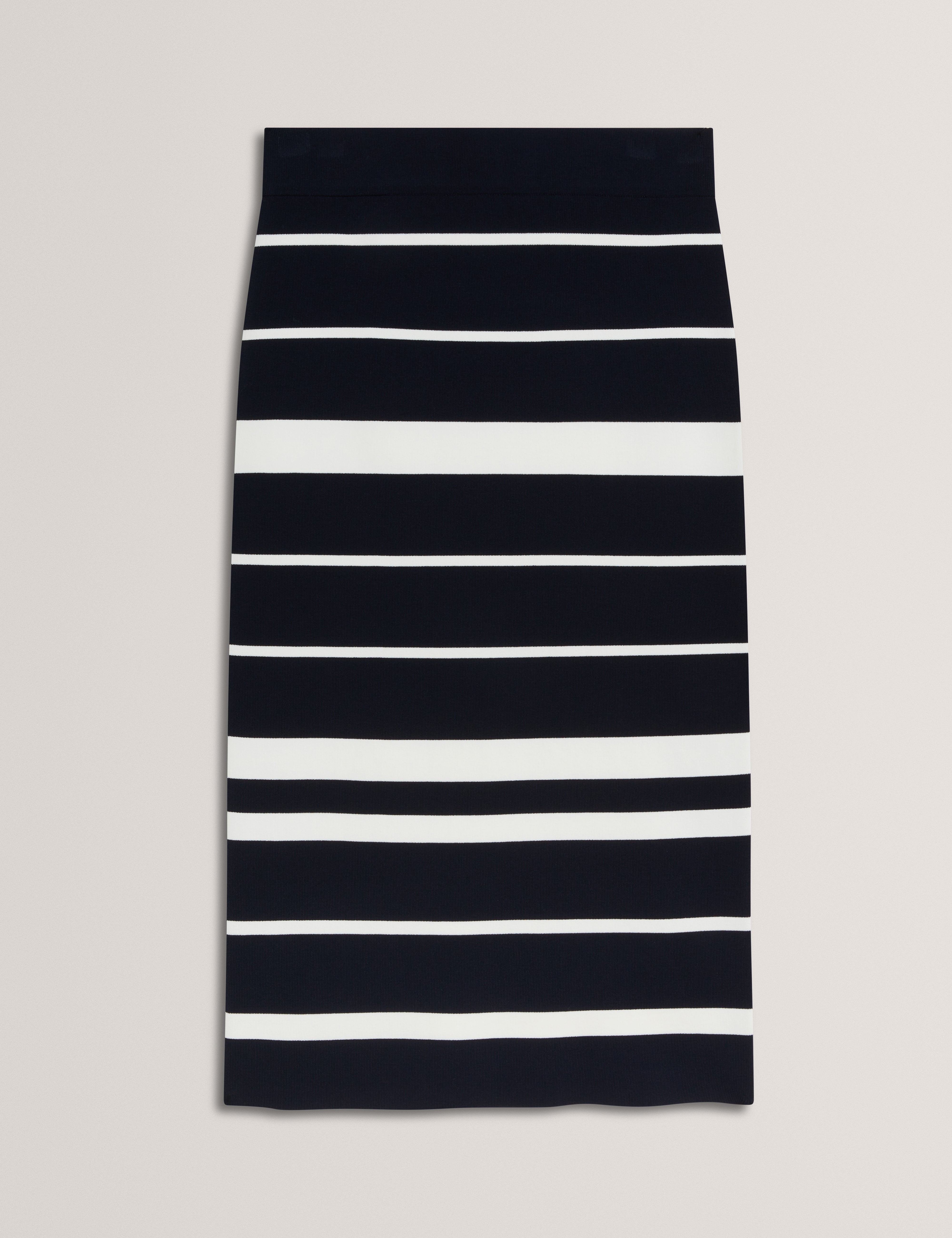 Emiliha Striped Bodycon Knit Skirt Navy