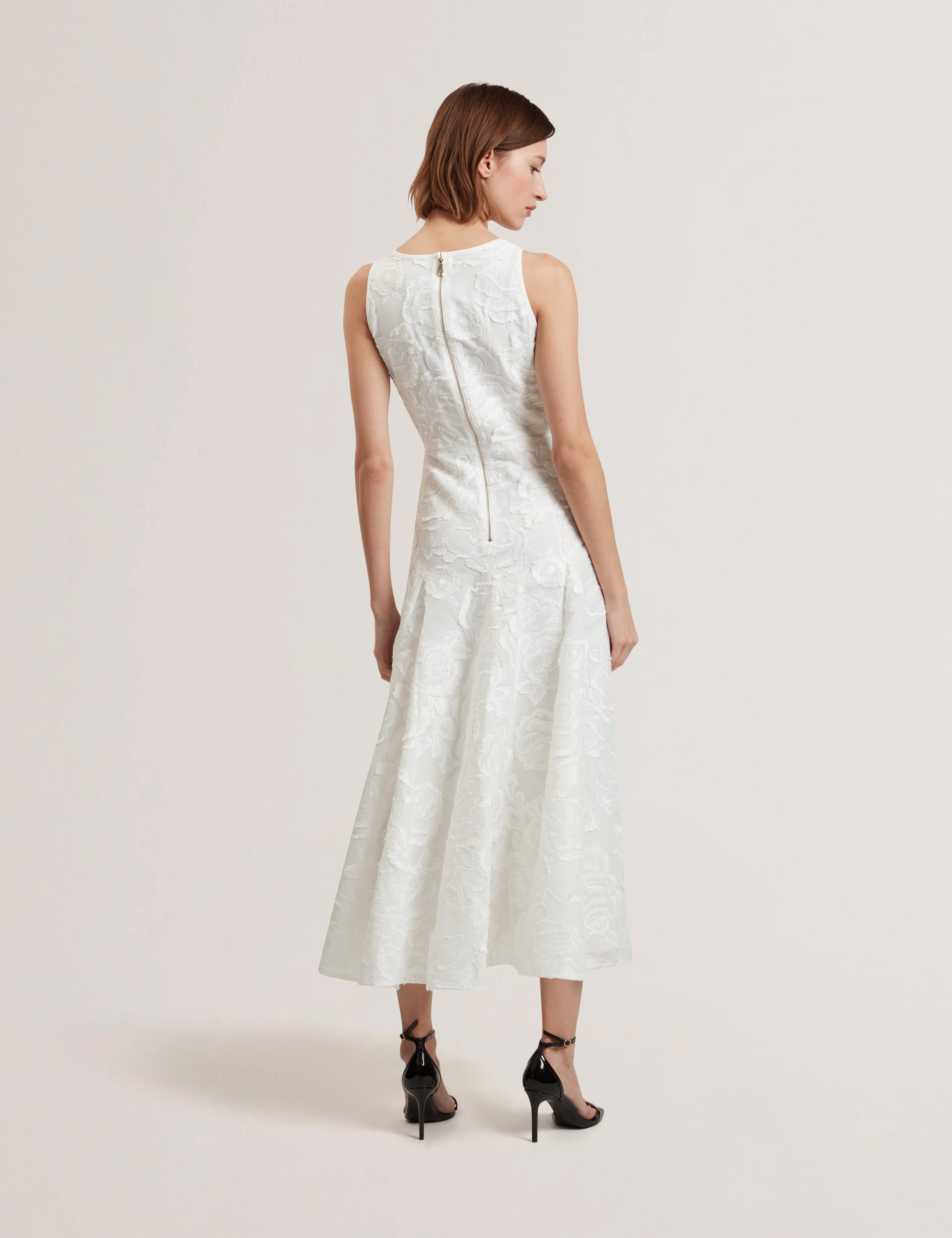 Shop Enkoaa Binding Detail Textured Midi Dress White for Women Online | Ted Baker KSA Shop Enkoaa Binding Detail Textured Midi Dress White for Women Online | Ted Baker KSA