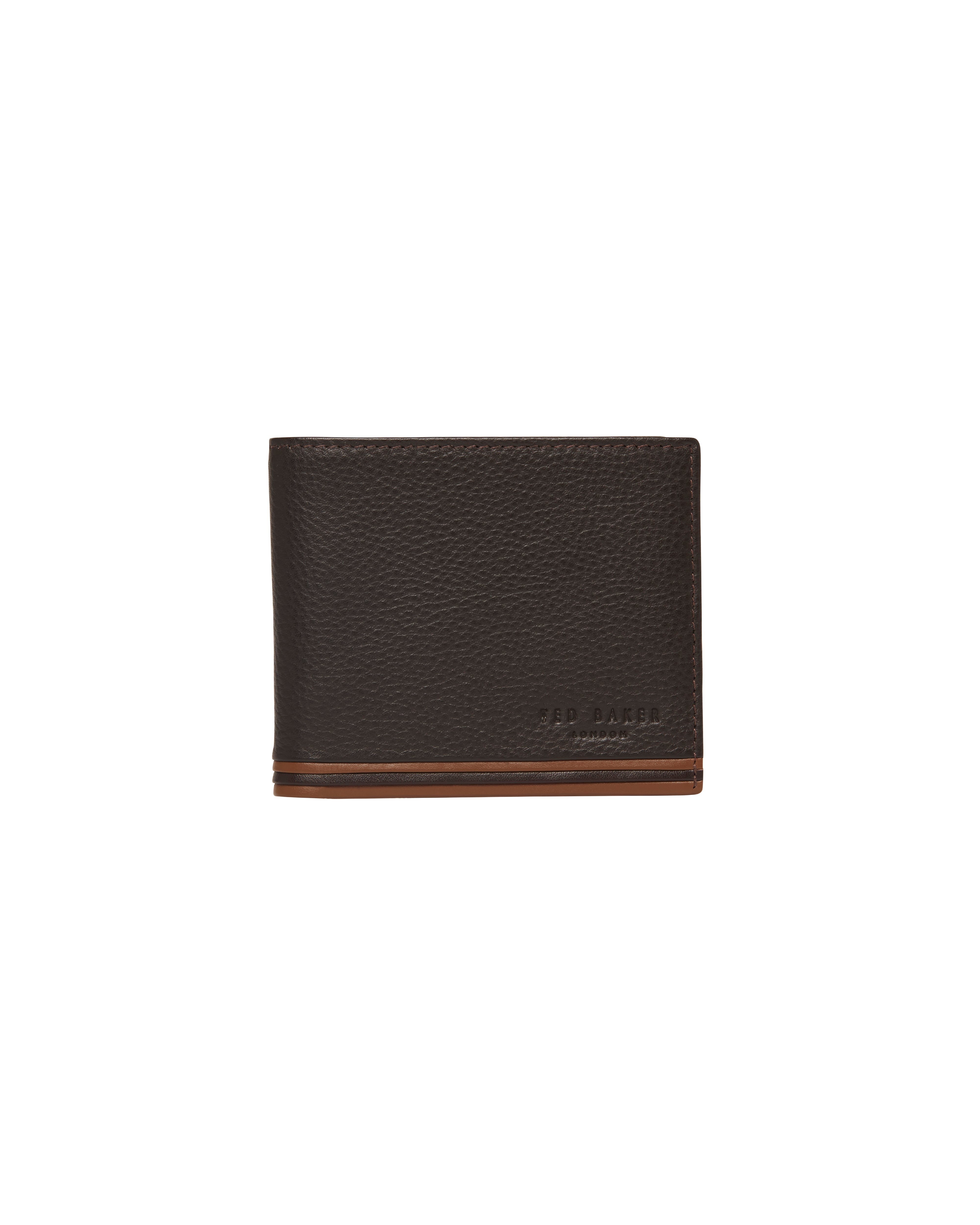 Grantts Stripe Leather Wallet Brn-Choc
