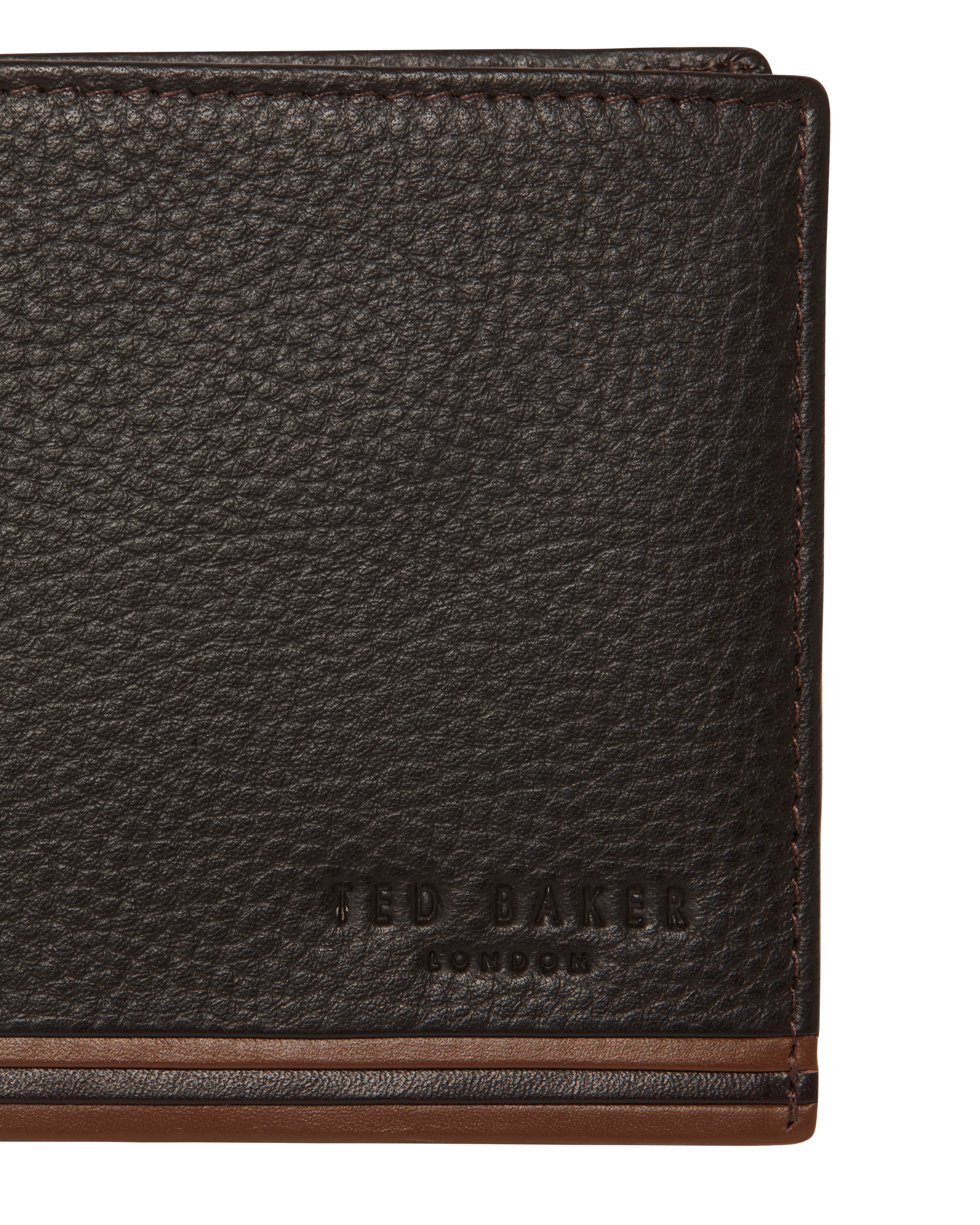 Grantts Stripe Leather Wallet Brn-Choc