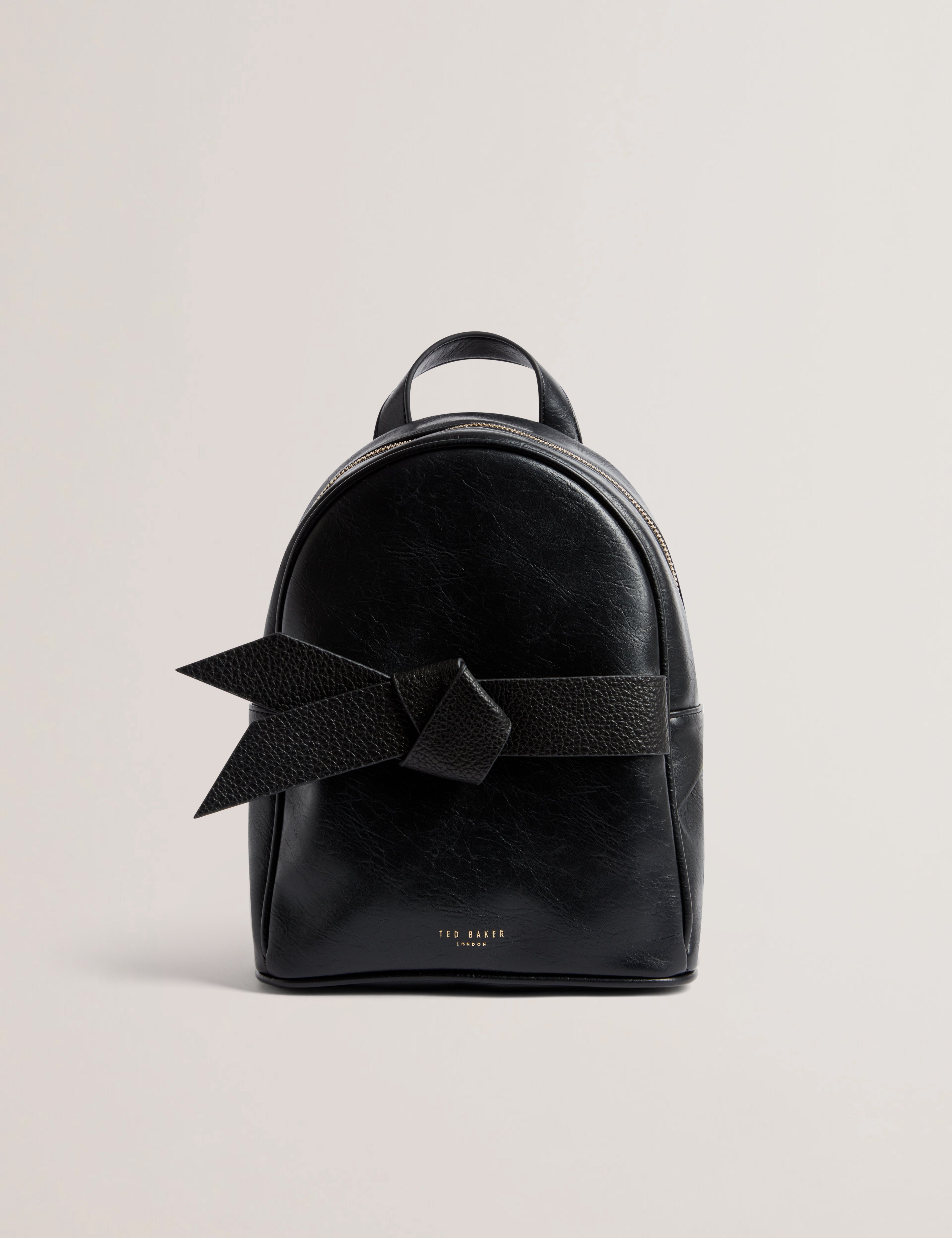 Jimliya Faux Leather Bow Mini Backpack Black