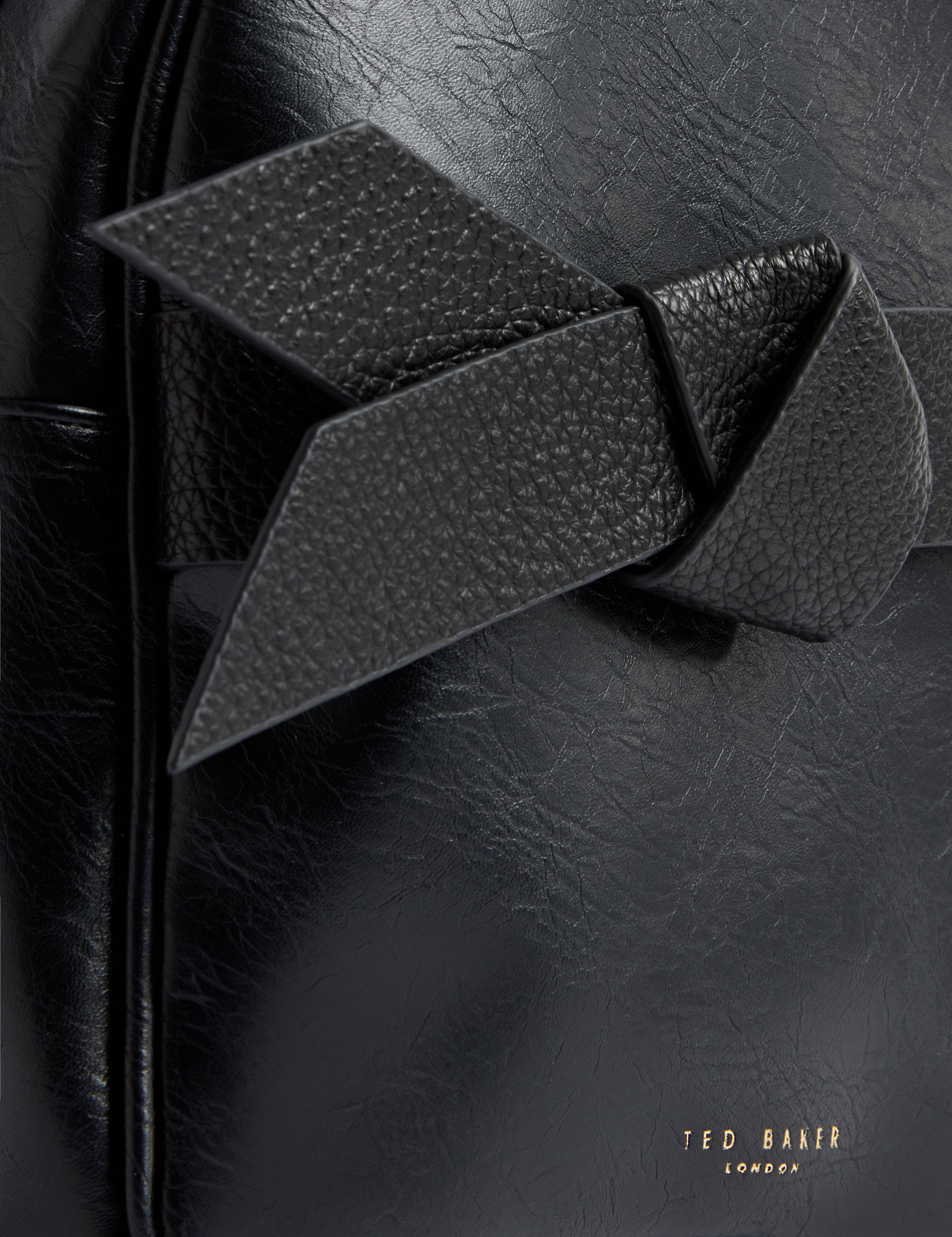 Jimliya Faux Leather Bow Mini Backpack Black