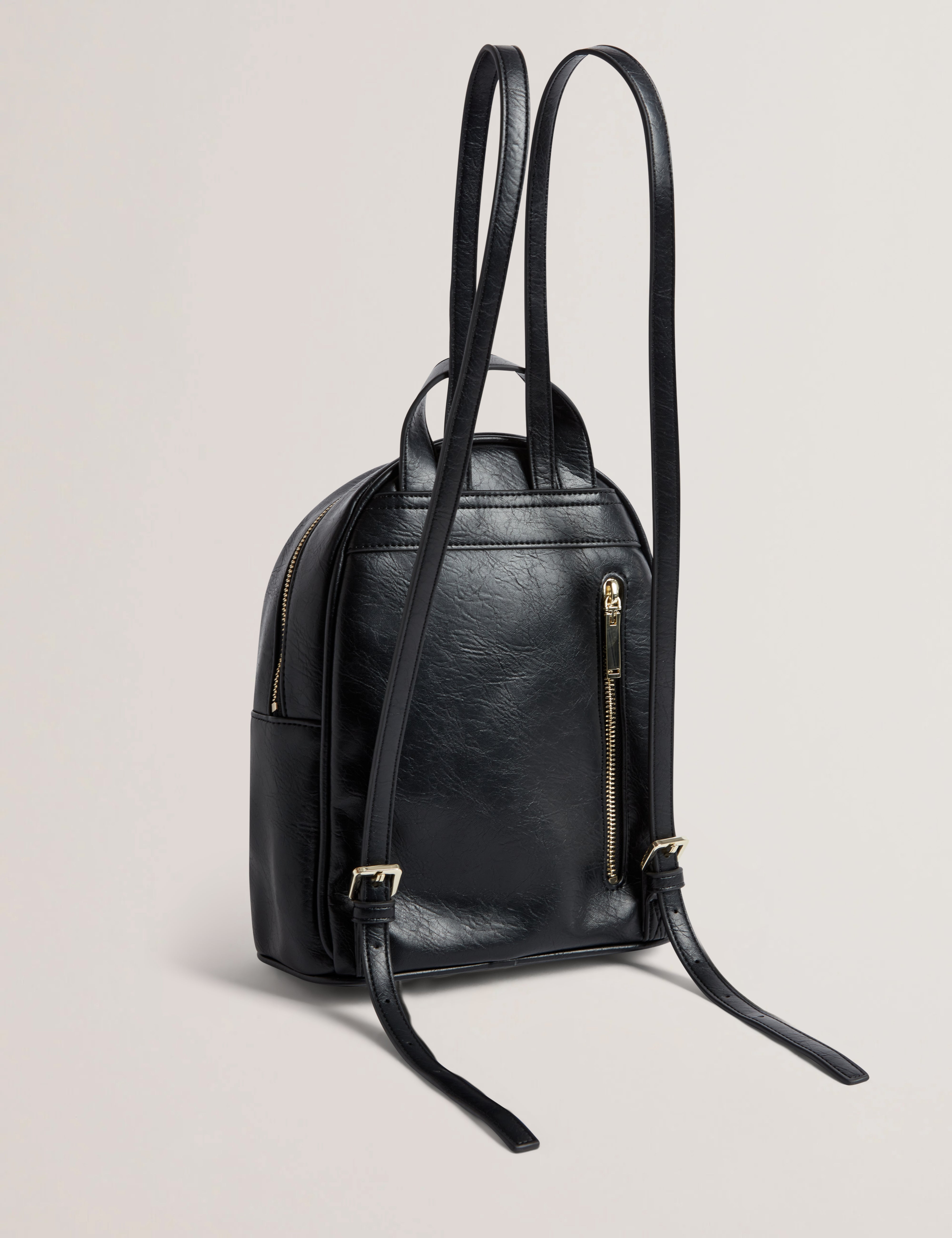 Jimliya Faux Leather Bow Mini Backpack Black