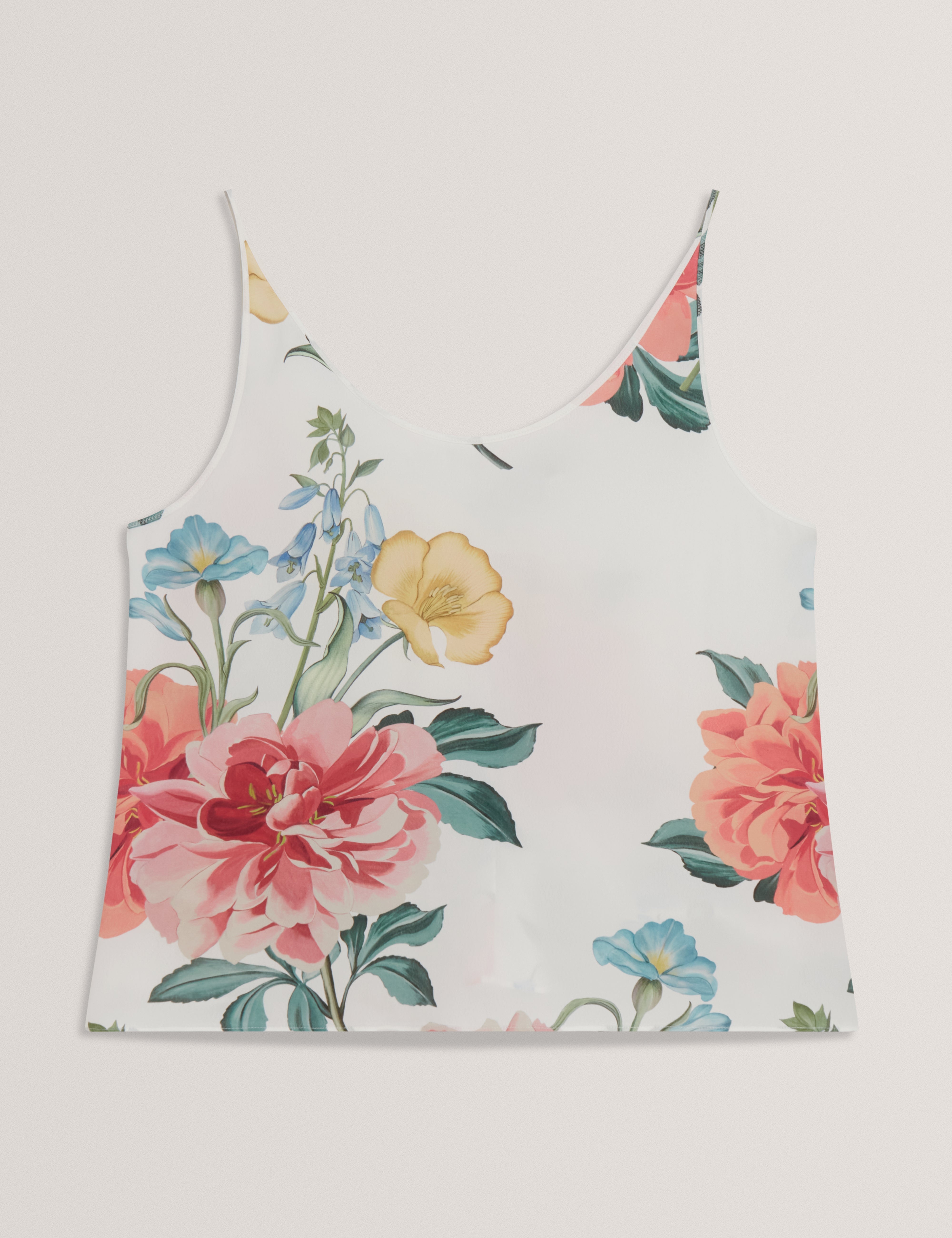 Purrla Scoop Neck Printed Cami White