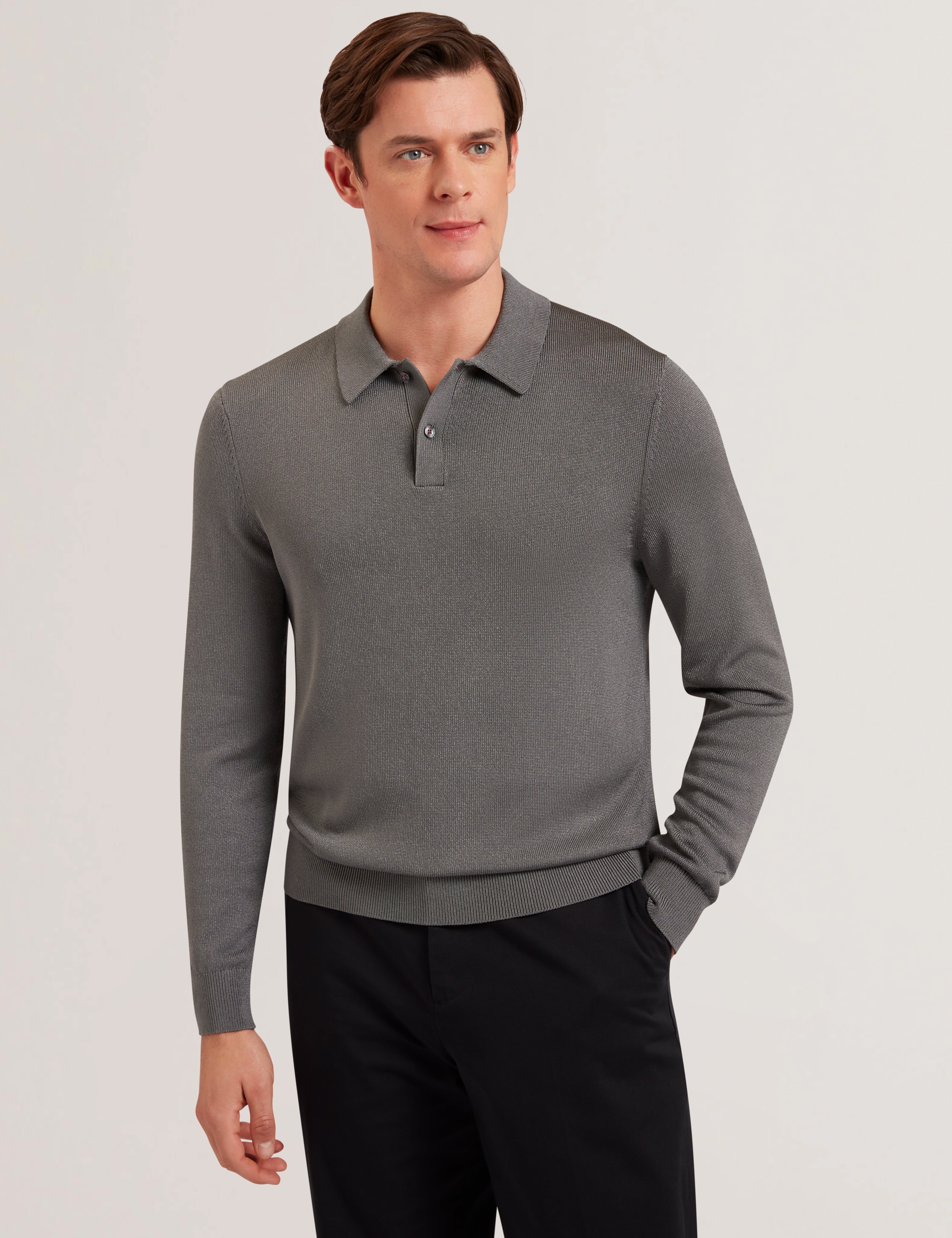 Fevar Ls Regular Button Polo Grey