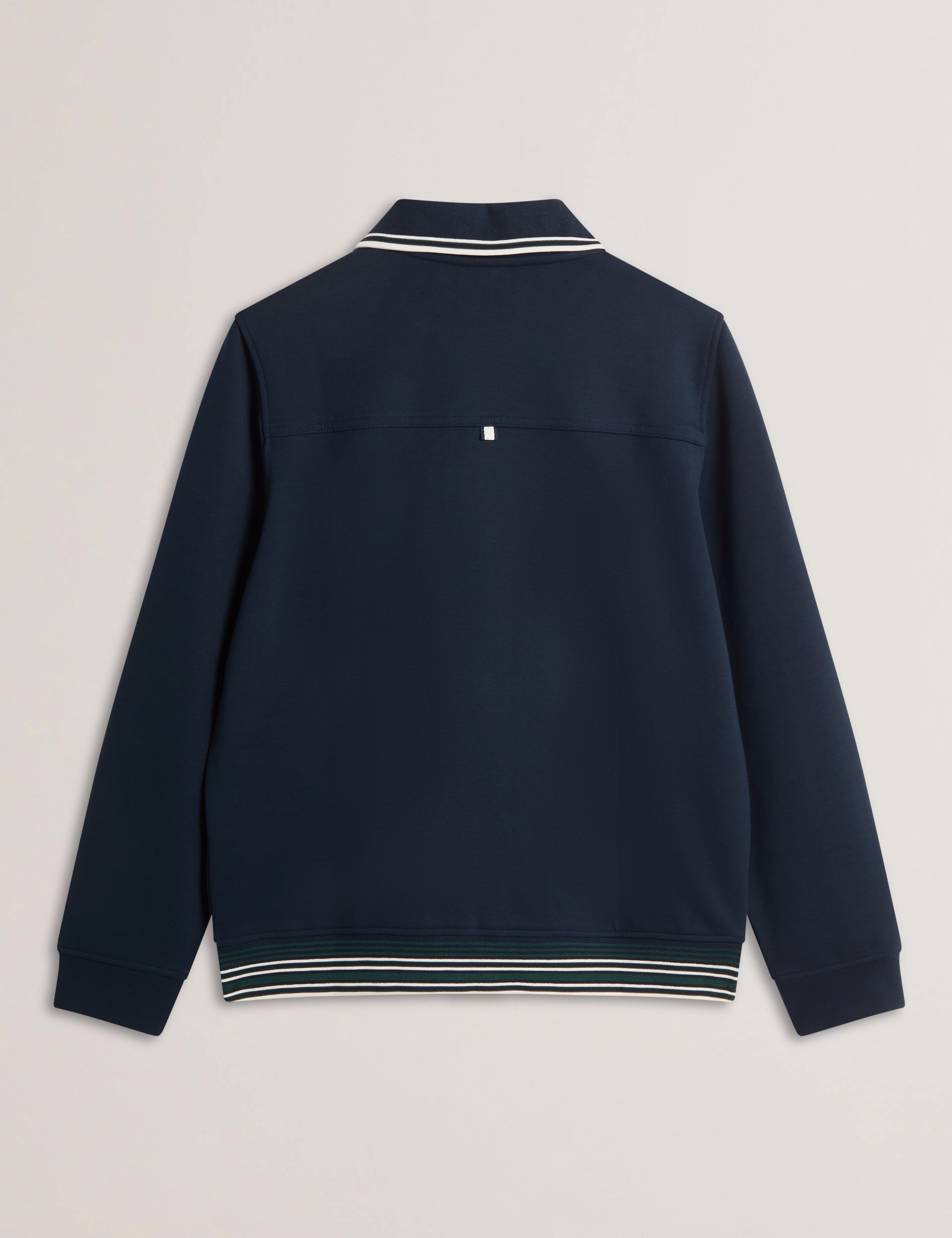 Mall Long Sleeve Concealed Placket Jacket Navy