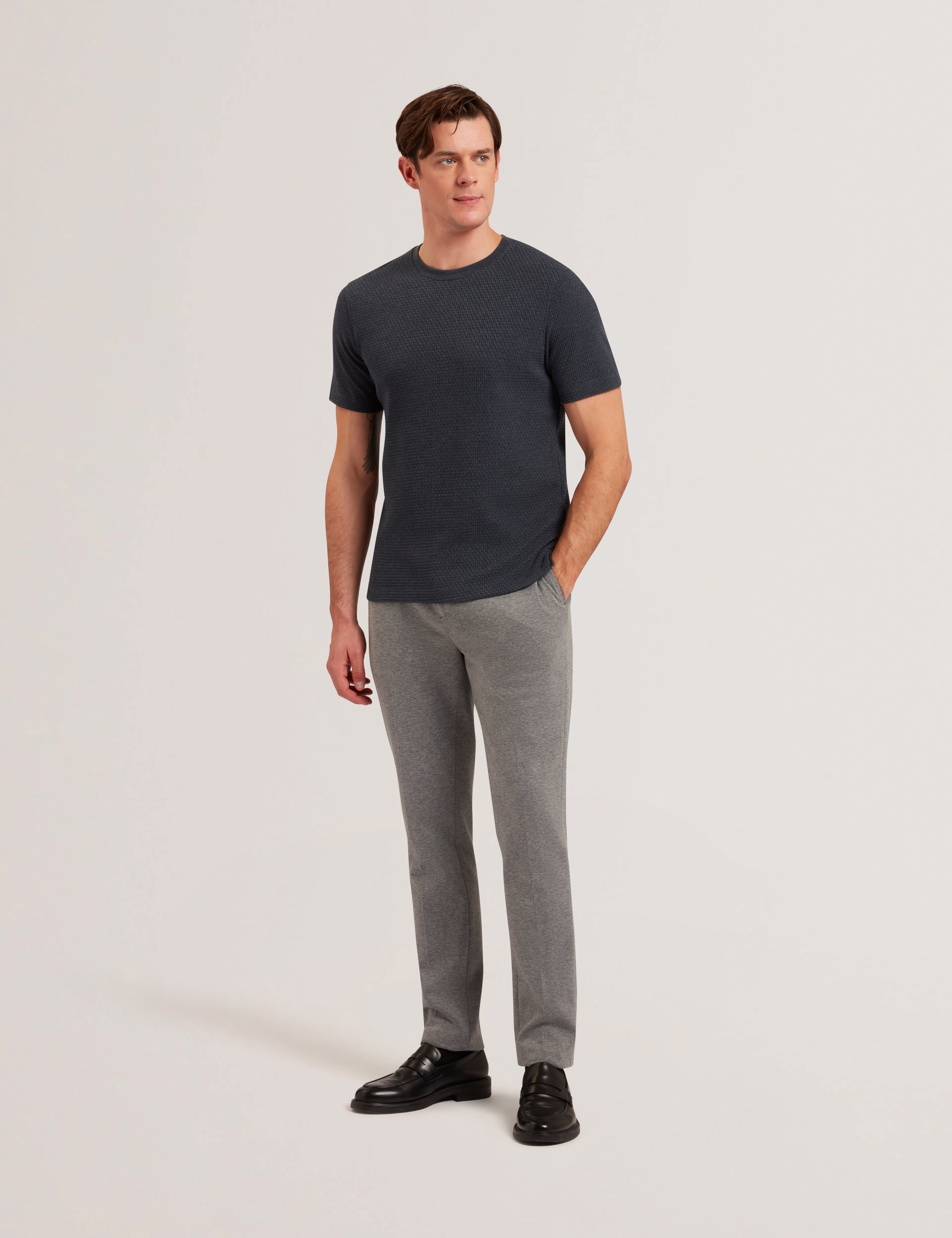 Curlys Short Sleeve Regular Textured T-Shirt Navy