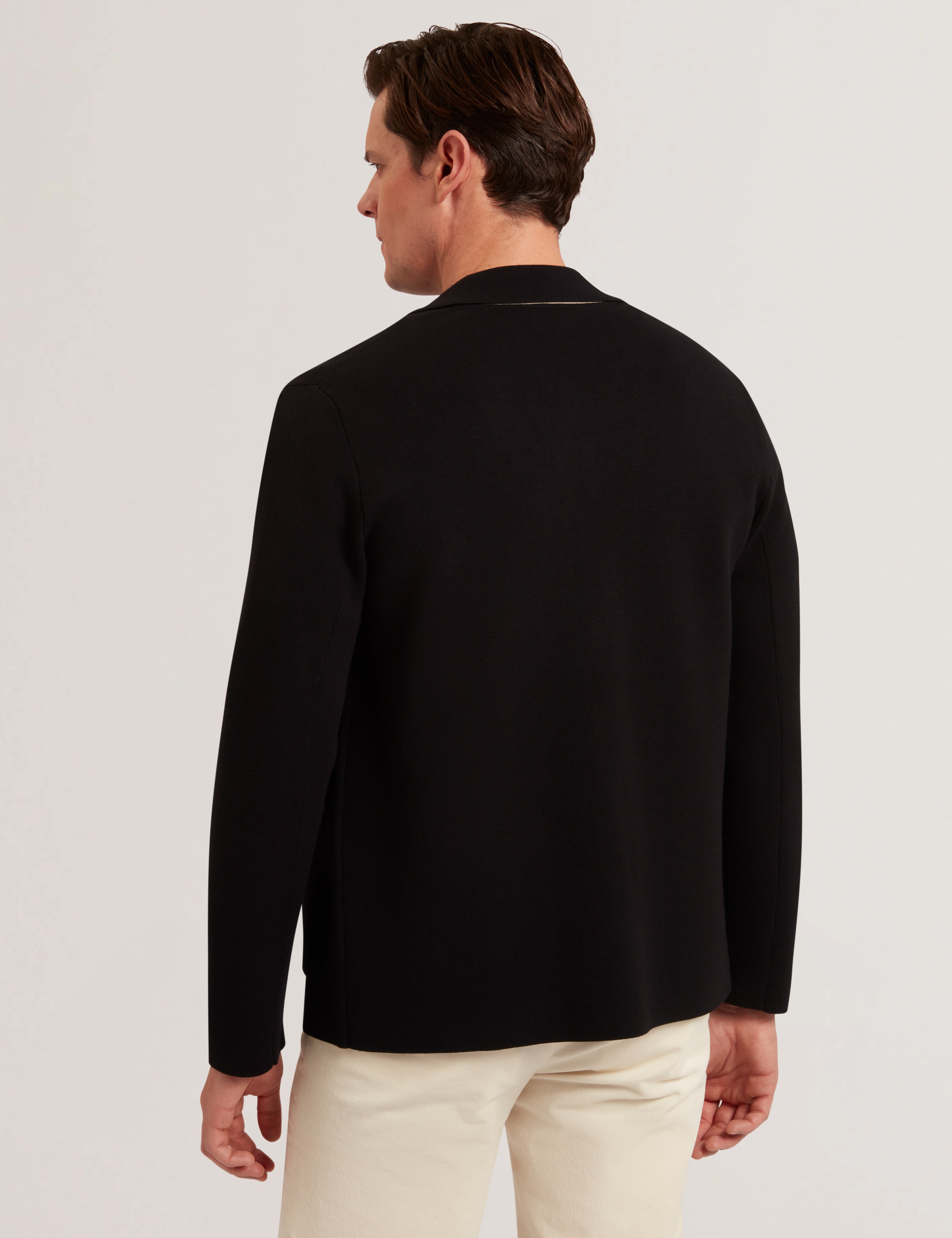 Petres Long Sleeve Single Breasted Knitted Blazer Black