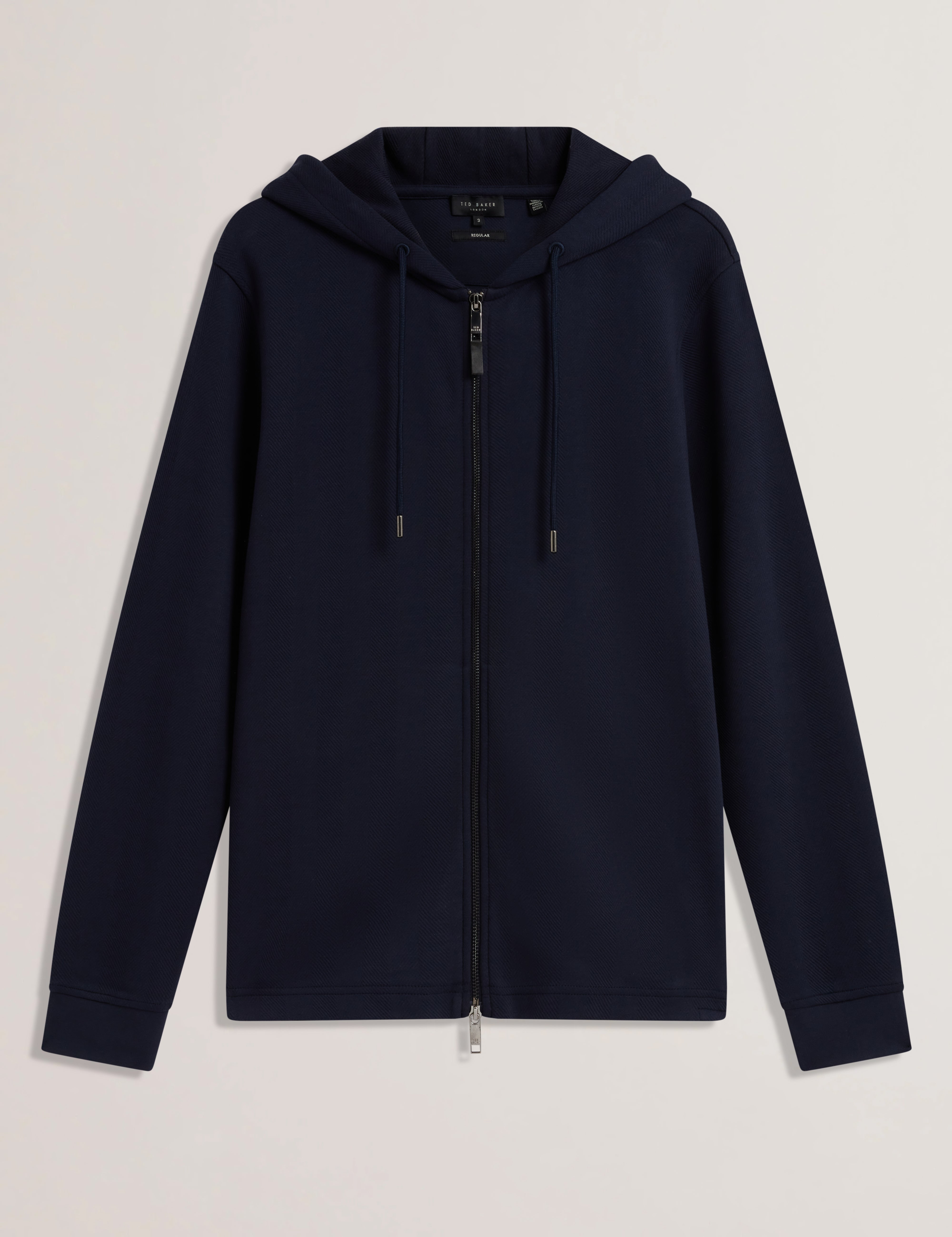 Druski Two-Way Zip Herringbone Hoodie Navy