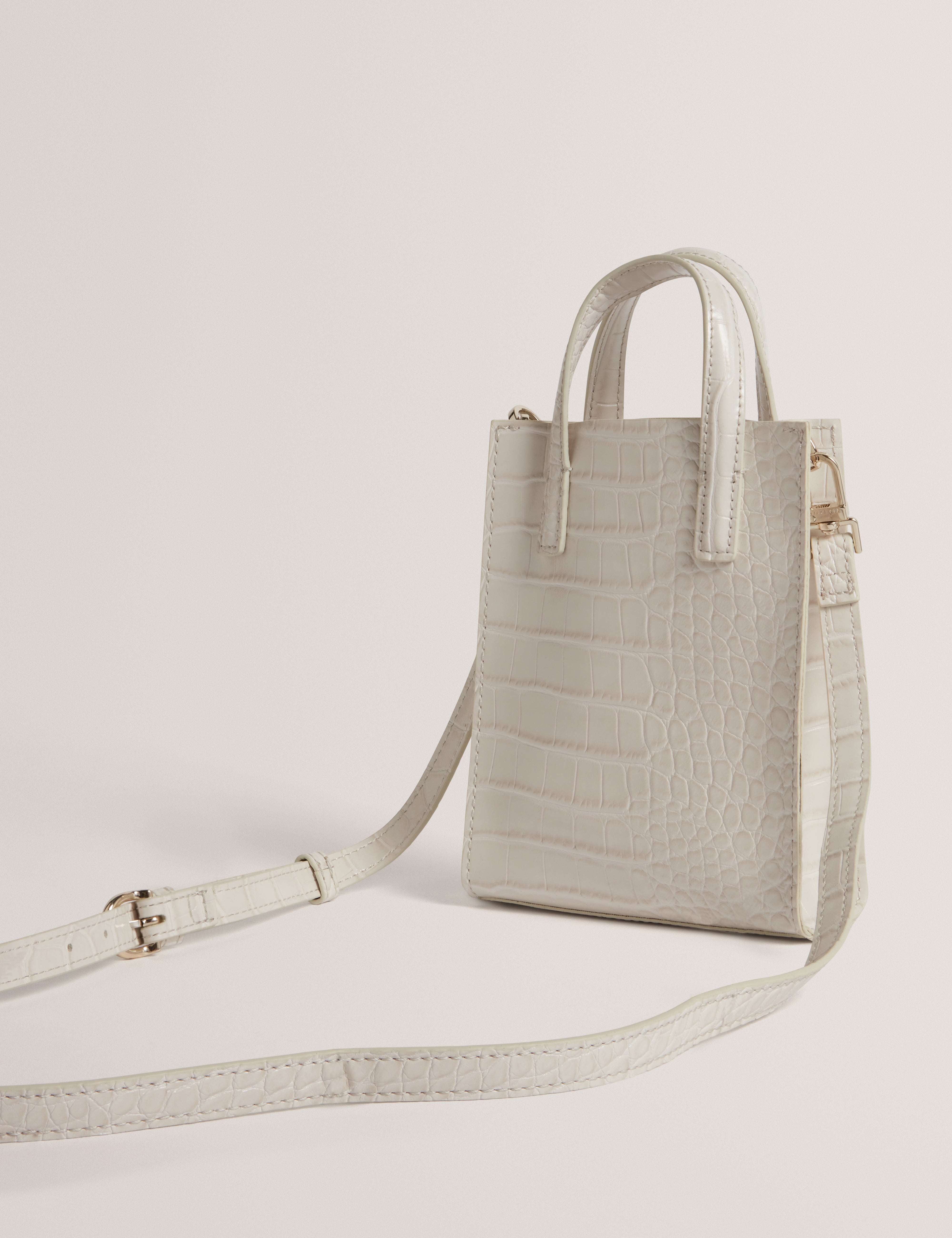 Wenissa Croc Effect Small Icon Bag Ivory