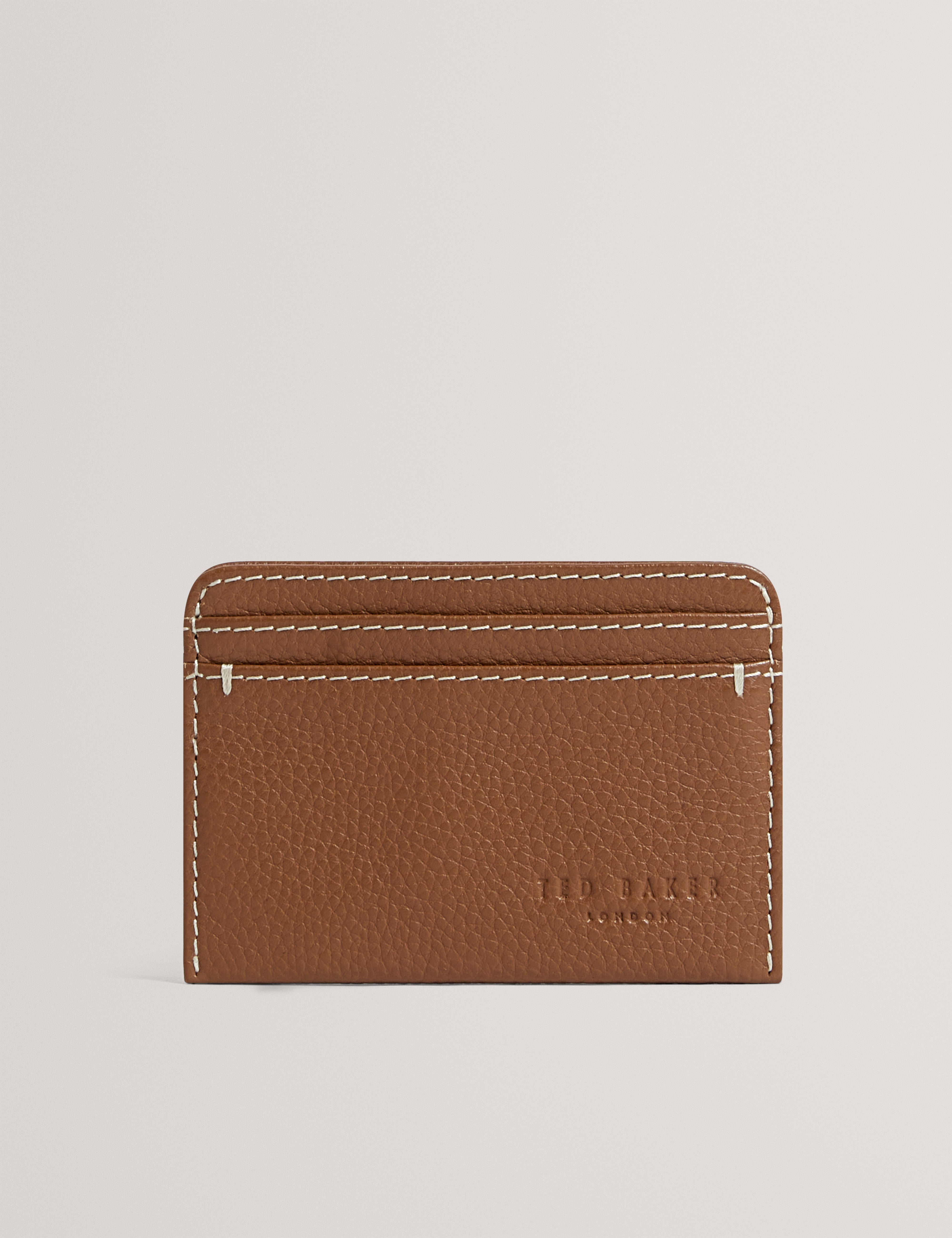 Siymons Pebbled Leather Cardholder Tan