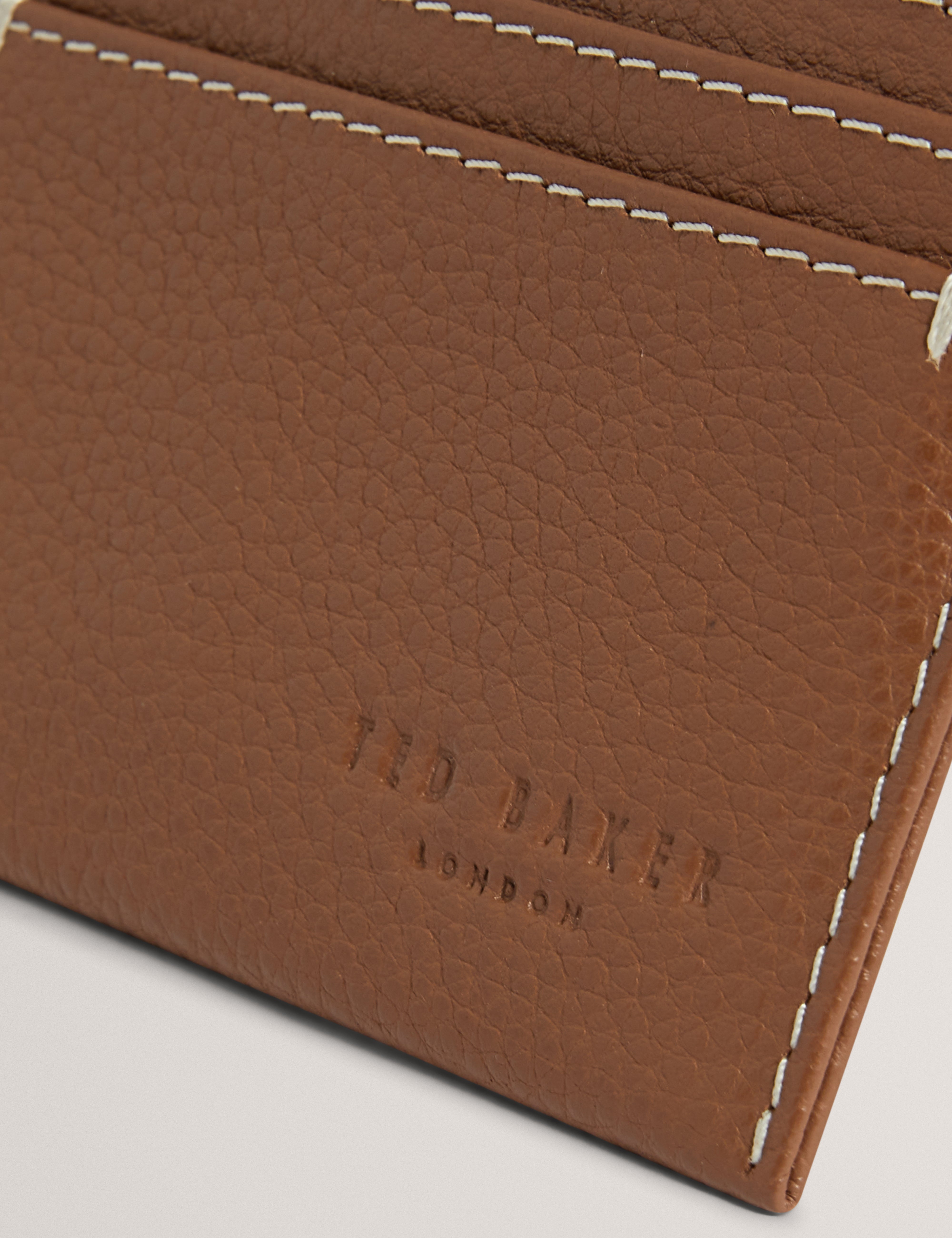 Siymons Pebbled Leather Cardholder Tan