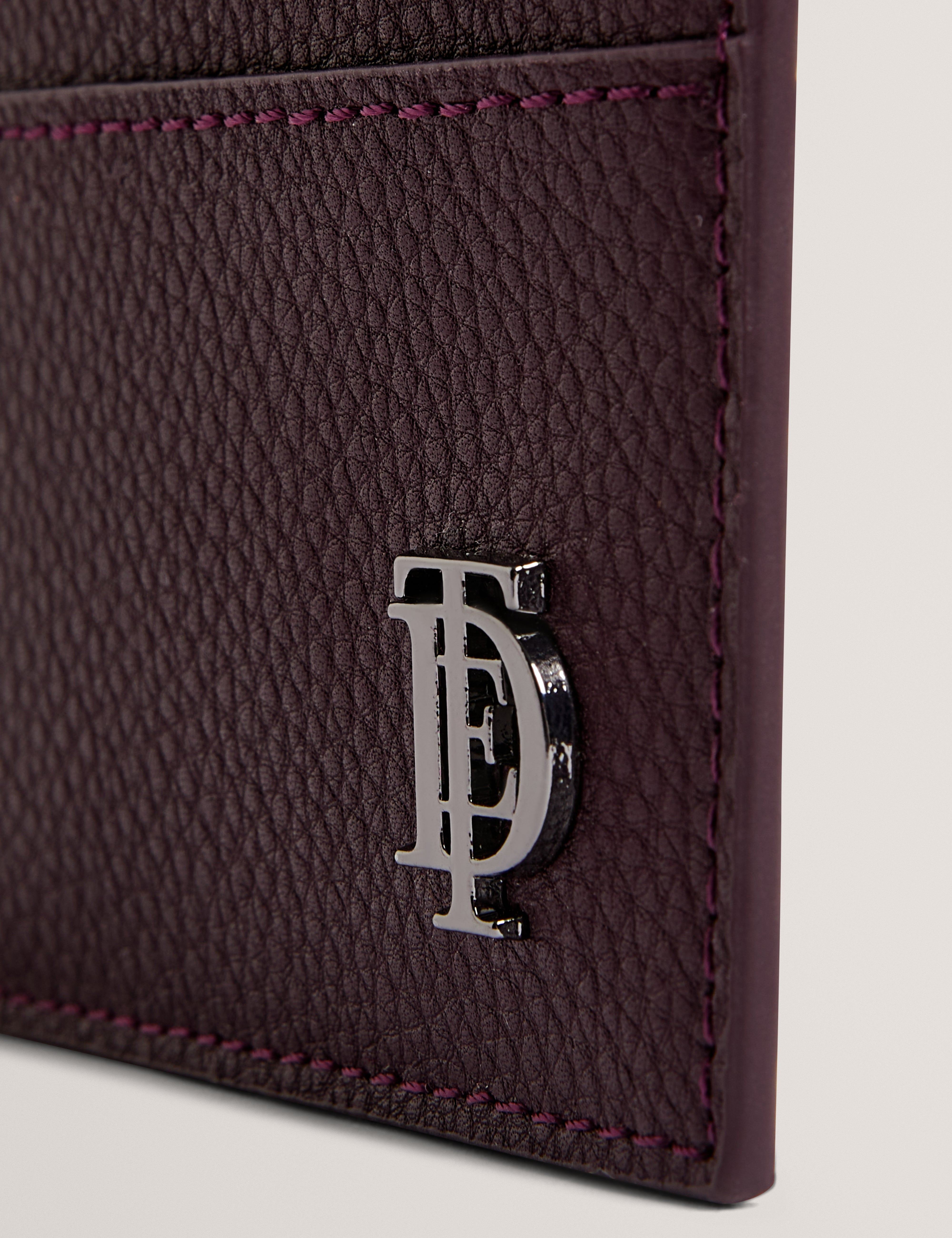 Parrin Pebbled Leather Cardholder Oxblood