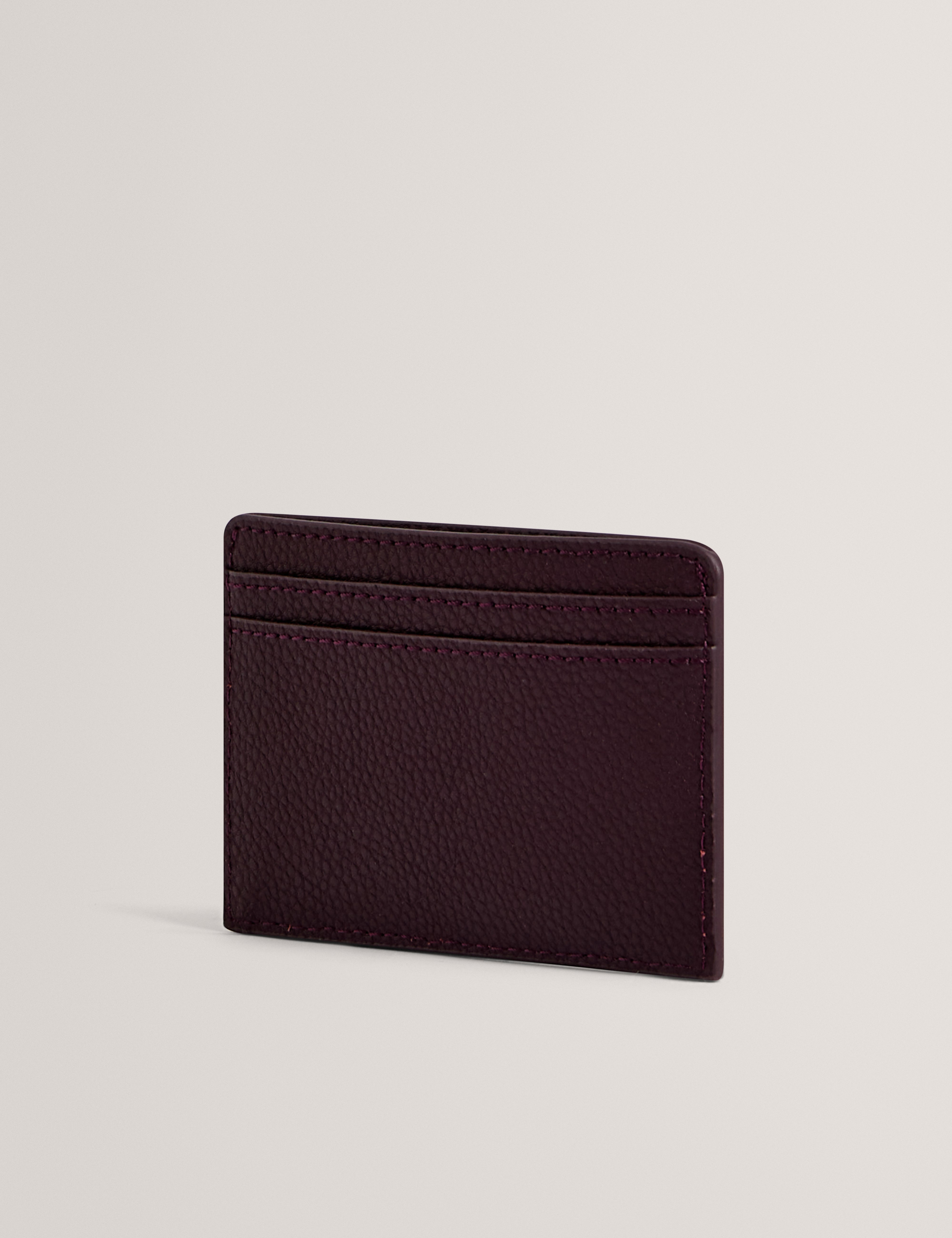 Parrin Pebbled Leather Cardholder Oxblood