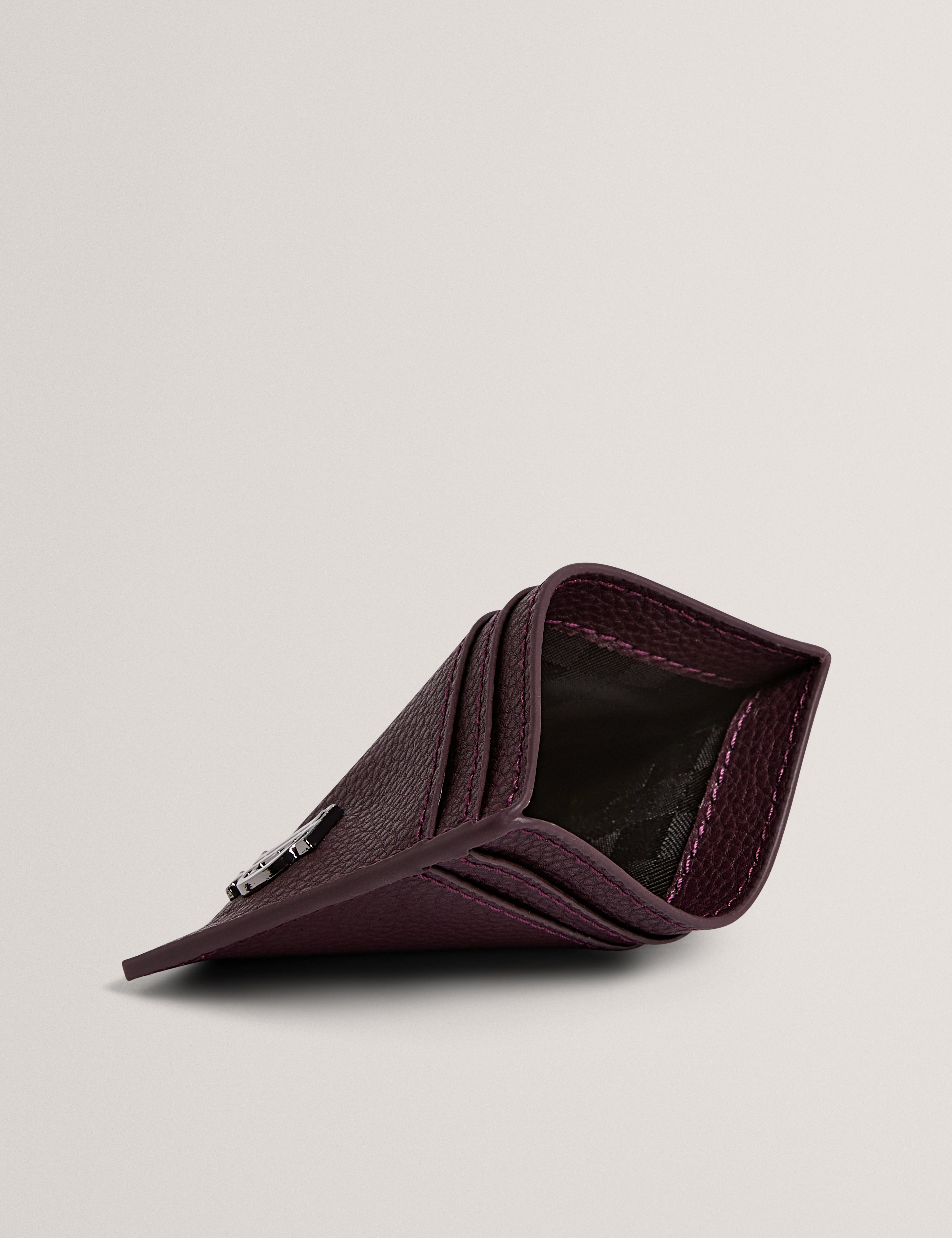 Parrin Pebbled Leather Cardholder Oxblood
