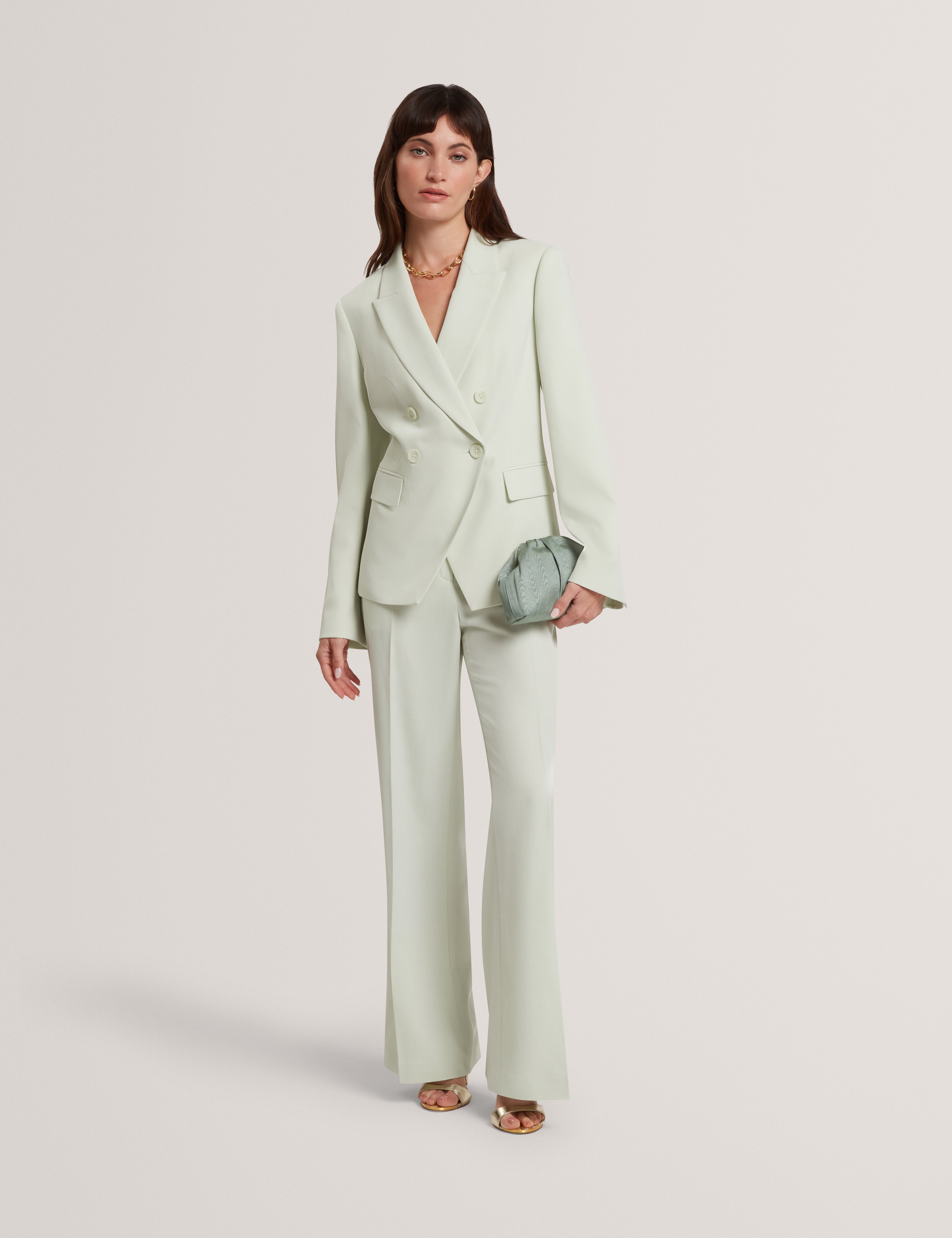 بليزر بريدا مزدوج الصدر - أخضر