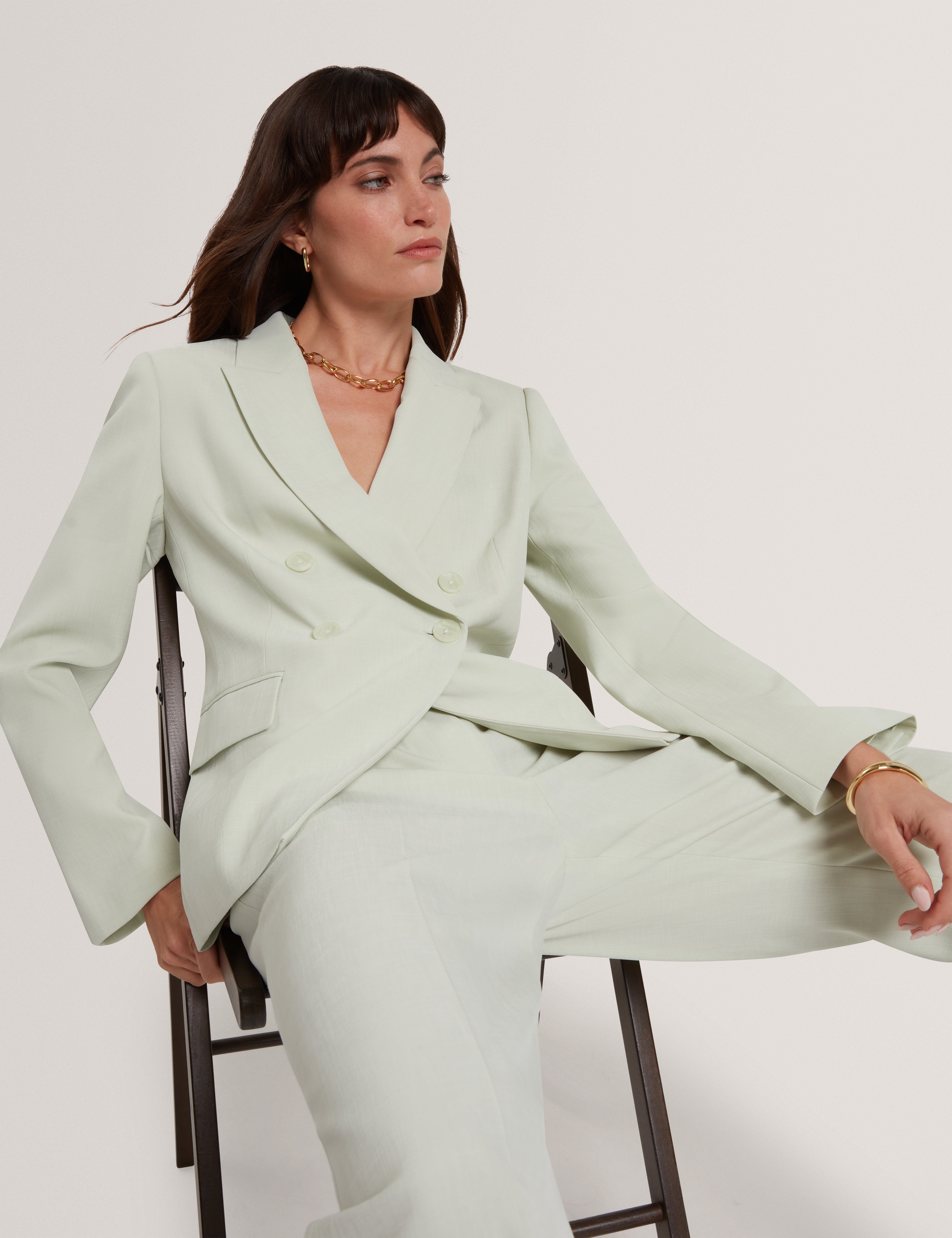 بليزر بريدا مزدوج الصدر - أخضر